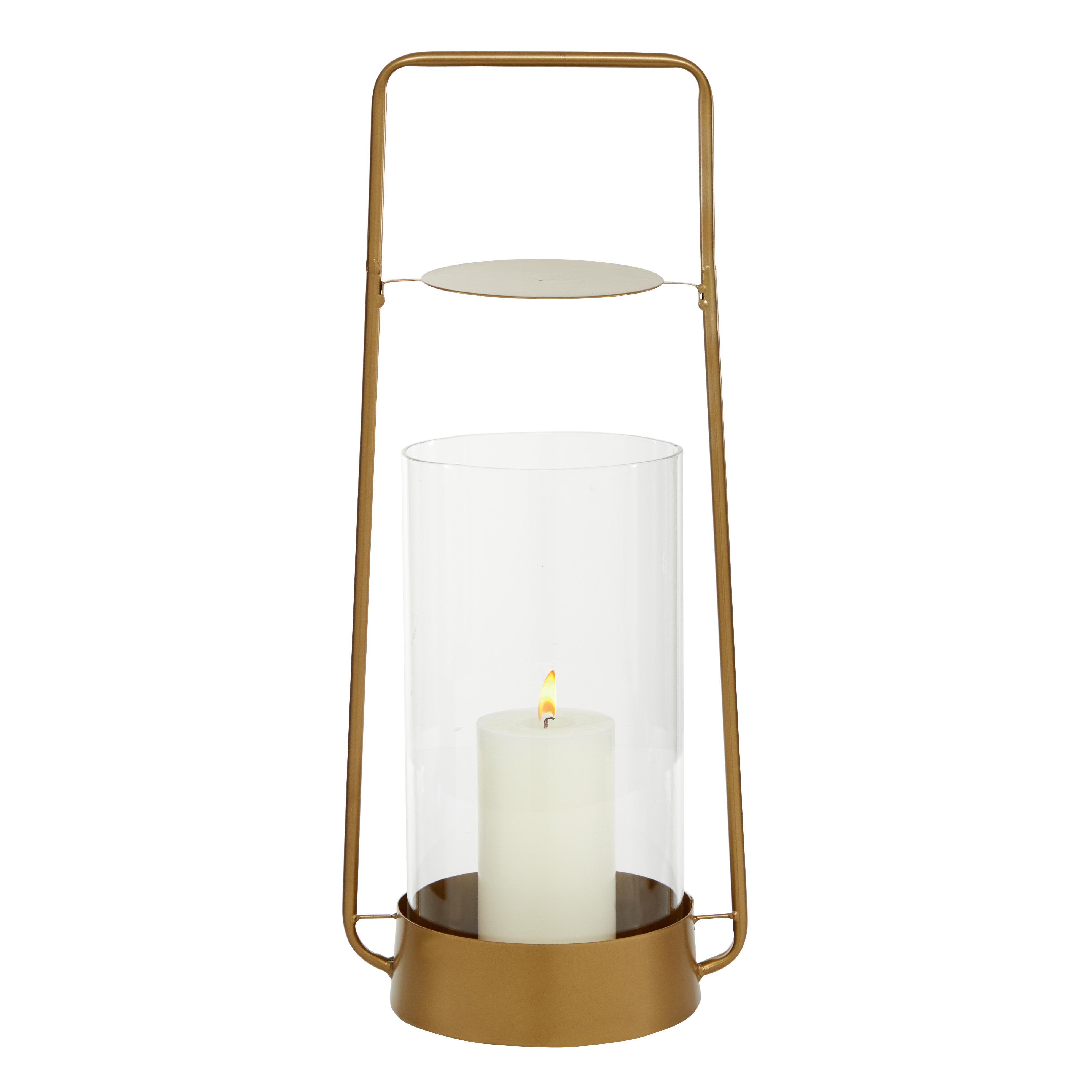 Gold Metal  Candle Holder, 8" x 8" x 16"