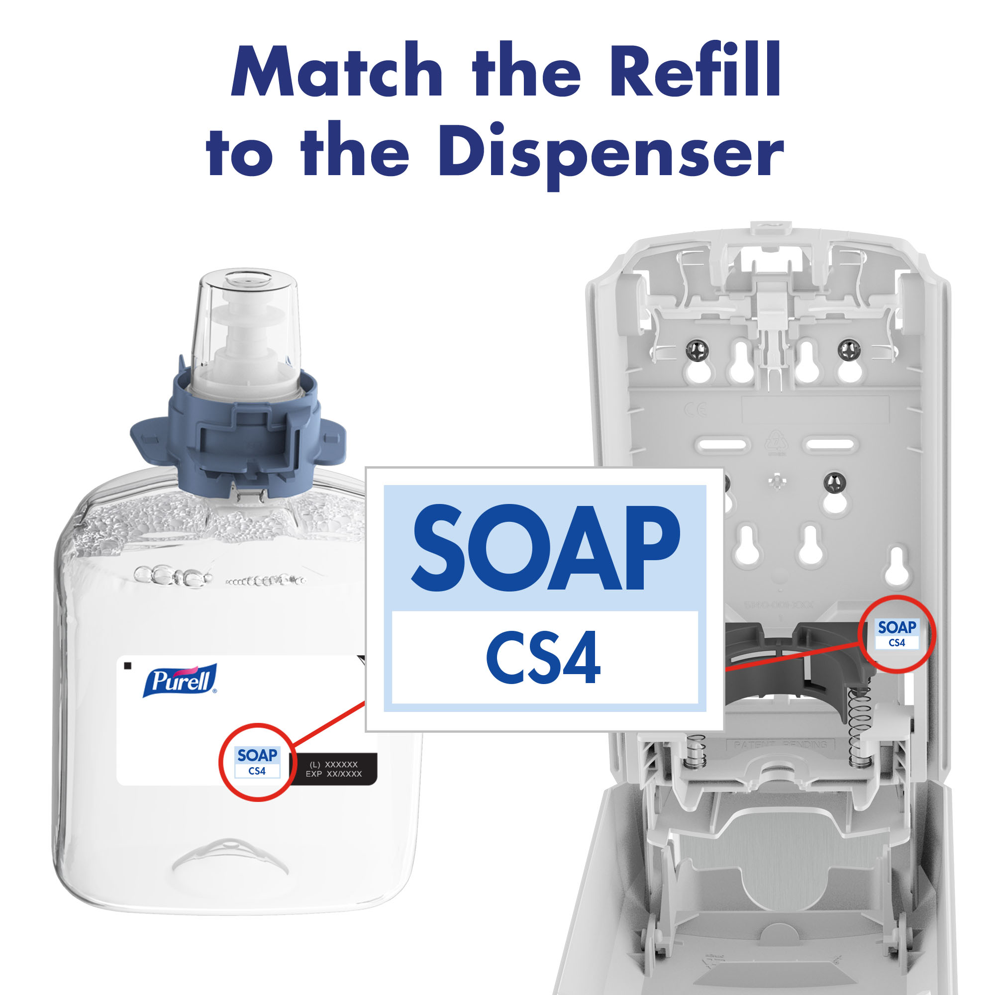 Picture of CS4 SOAP PUSH-STYLE DISPENSER, 1250ML, 4.88" X 8.19" X 11.38", WHITE