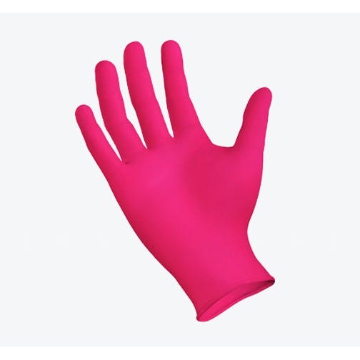 StarMed® Rose Nitrile Exam Gloves w/Aloe & Vitamin E, Medium, Powder-Free- 200/Box