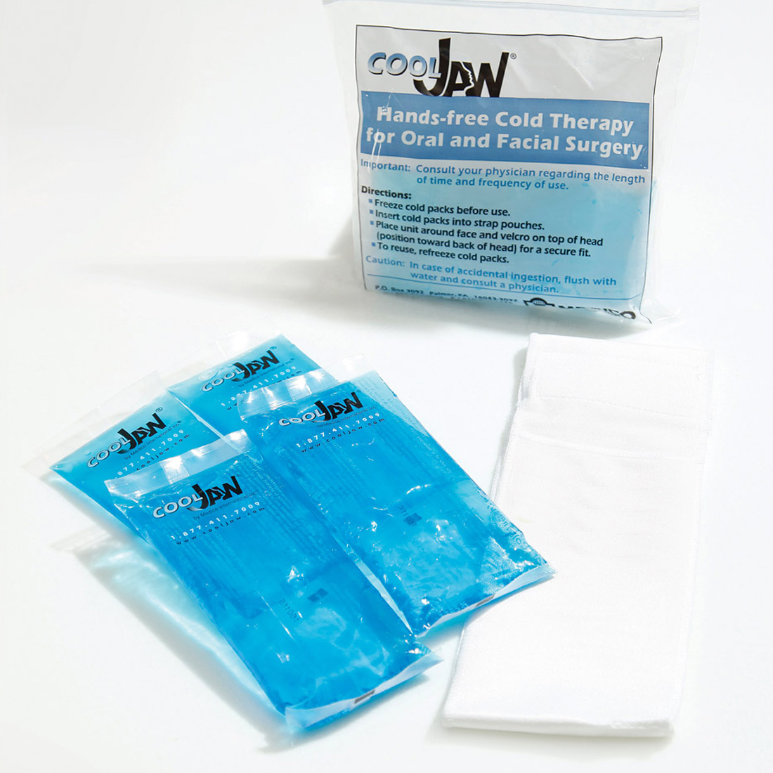 Cool Jaw ® Spandex Pouch w/ 4 Blue Gel Packs -24/Case