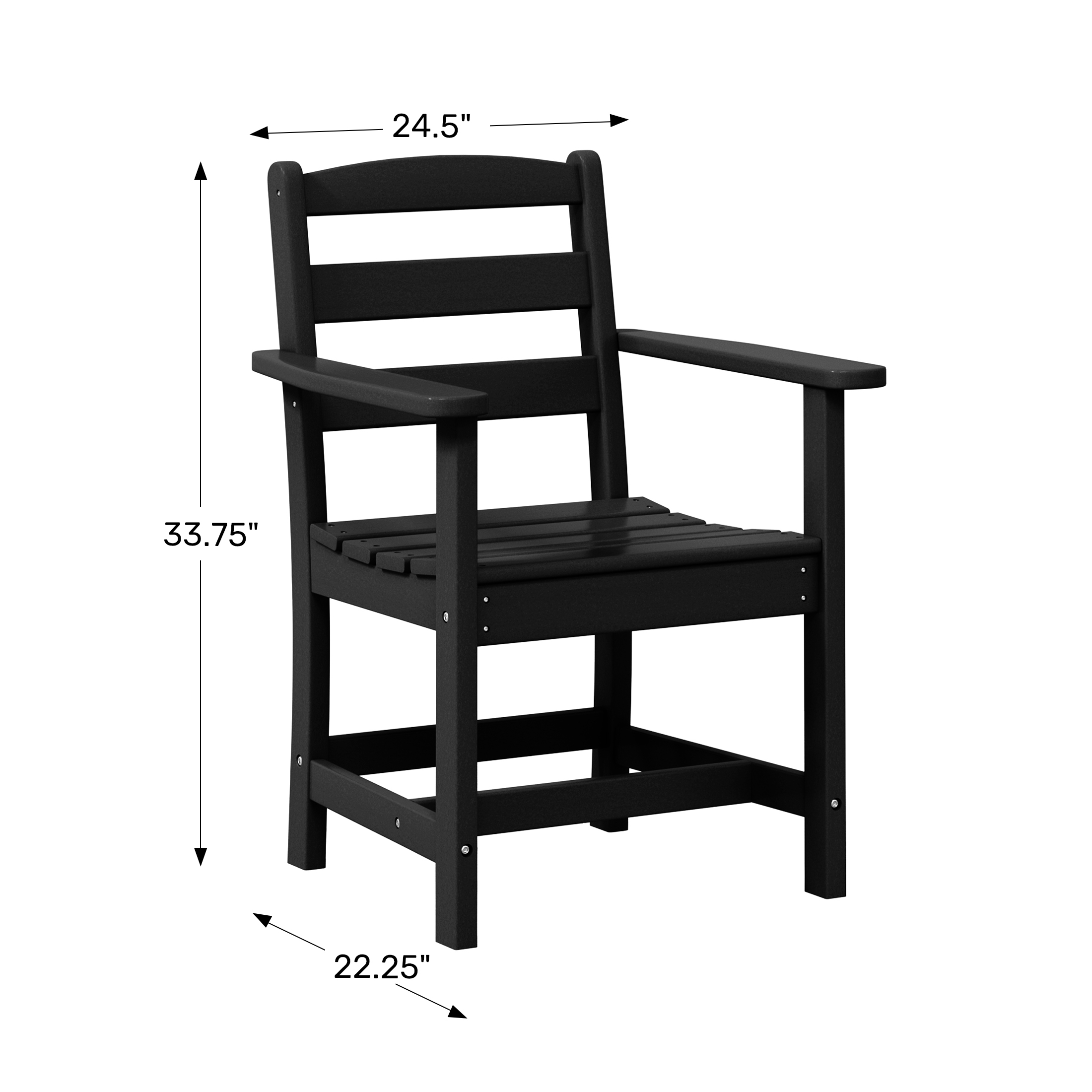 Outdoor HDPE Patio Classic Dining Arm Chair WWT Spec Image