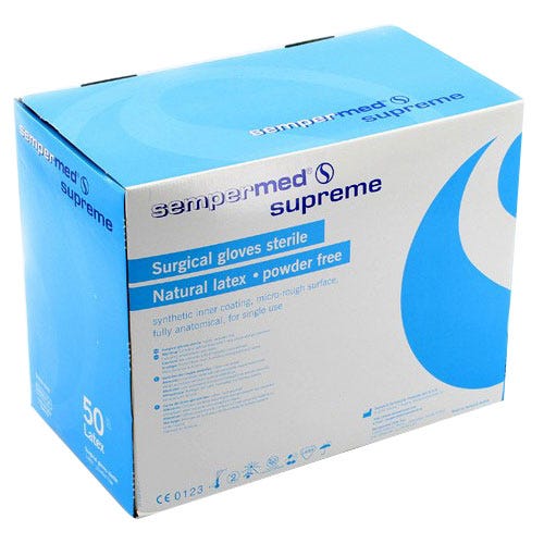 Sempermed® Supreme Surgeon Glove 7.5 Latex Powder-Free -Textured - 100/Box