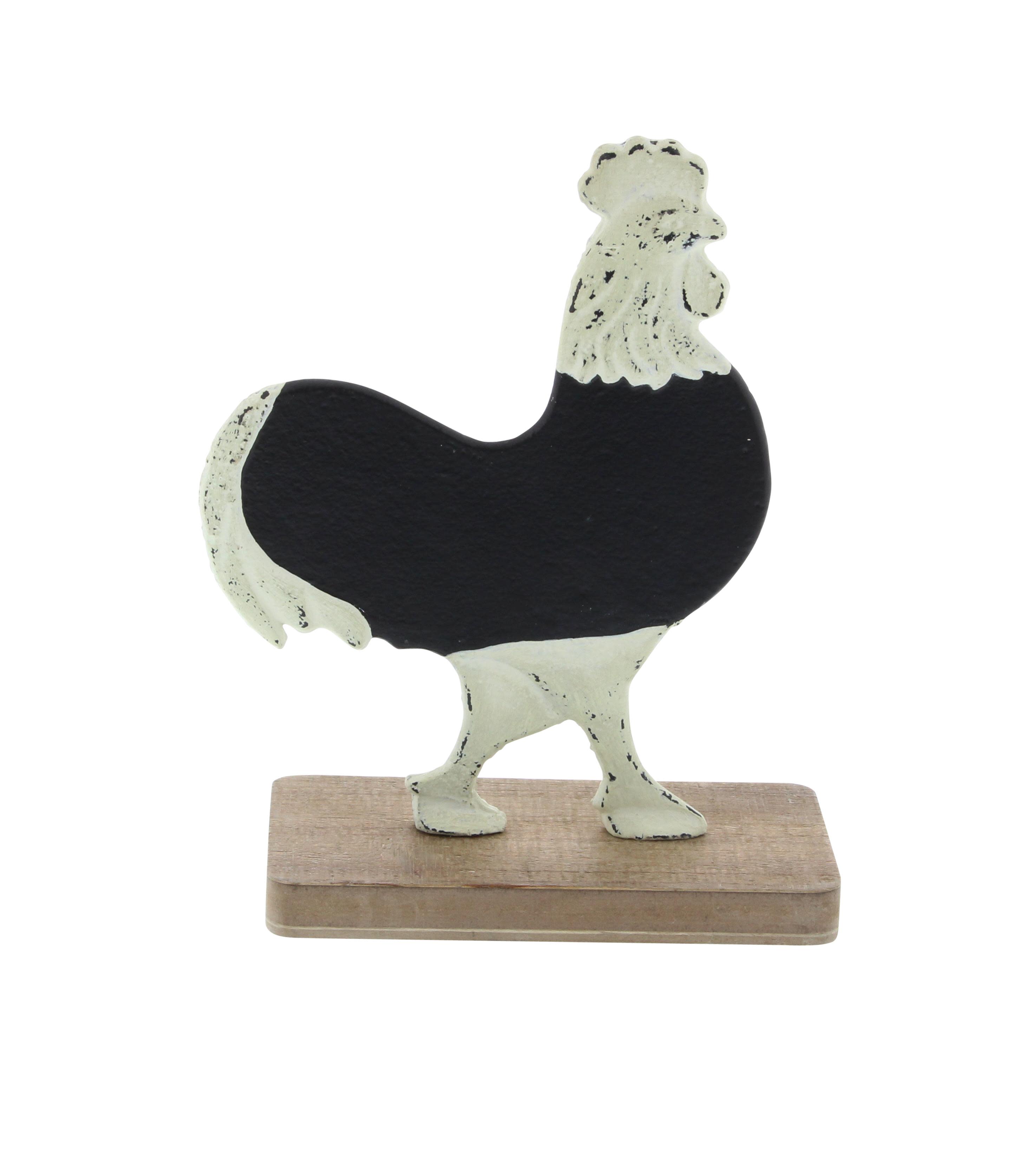 Black Metal Farmhouse Sculpture, Rooster 8" x 7" x 3"