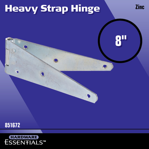 Hardware Essentials Heavy Duty Strap Hinge Zinc (8")