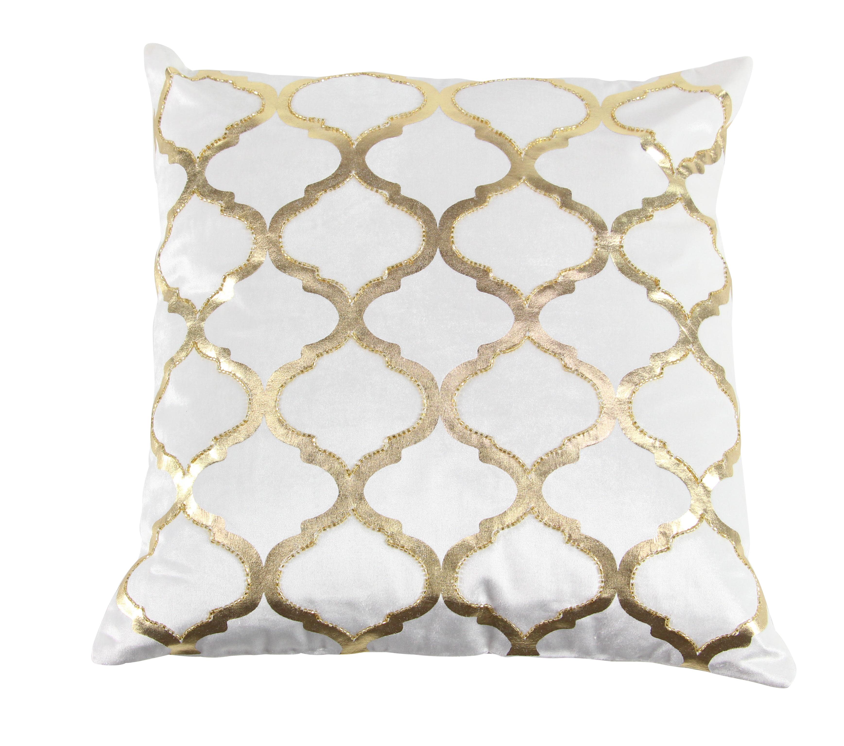 White Fabric  Pillow Decorative, 20" x 6" x 20"