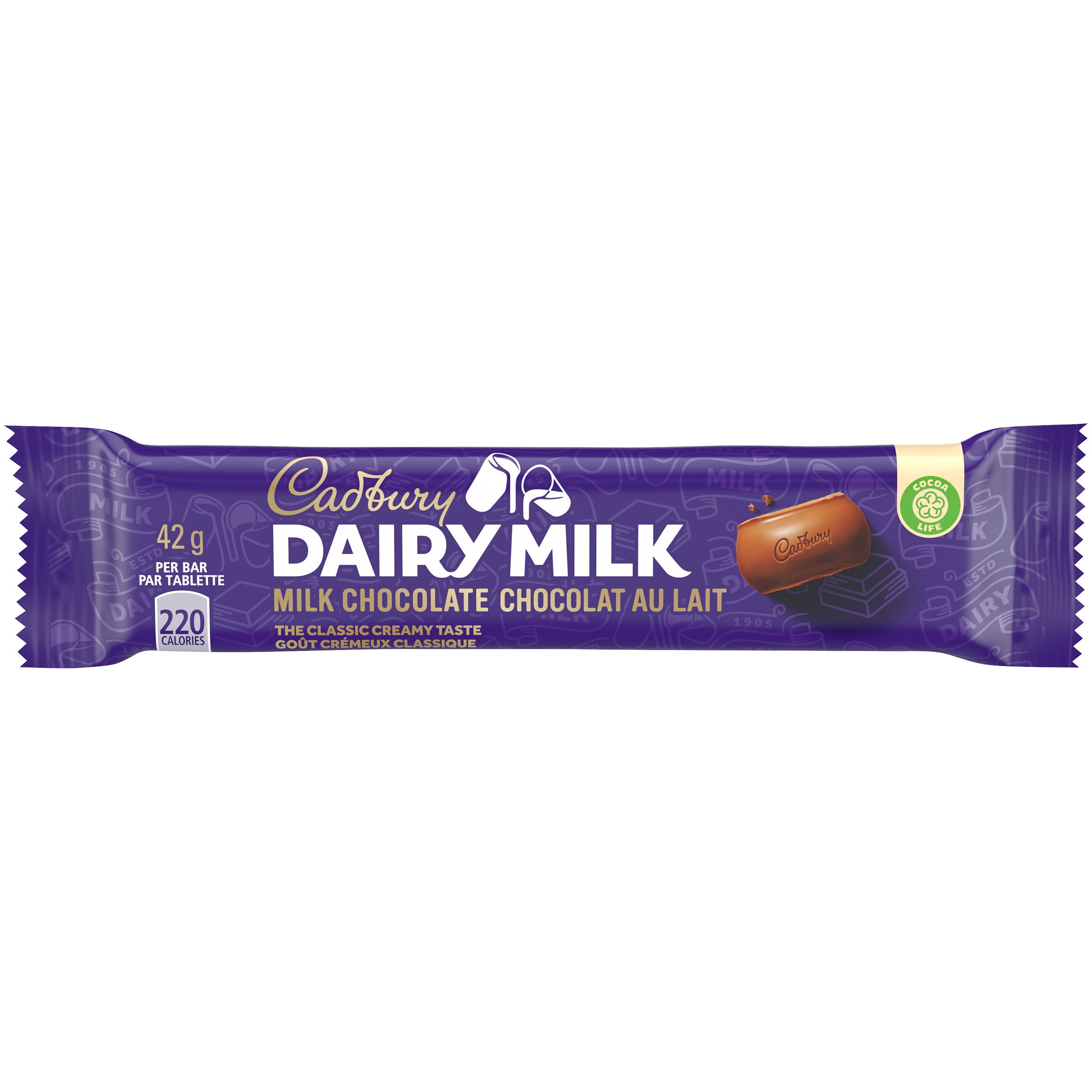 Cadbury Dairy Milk, Chocolat au lait, 42 g-thumbnail-1