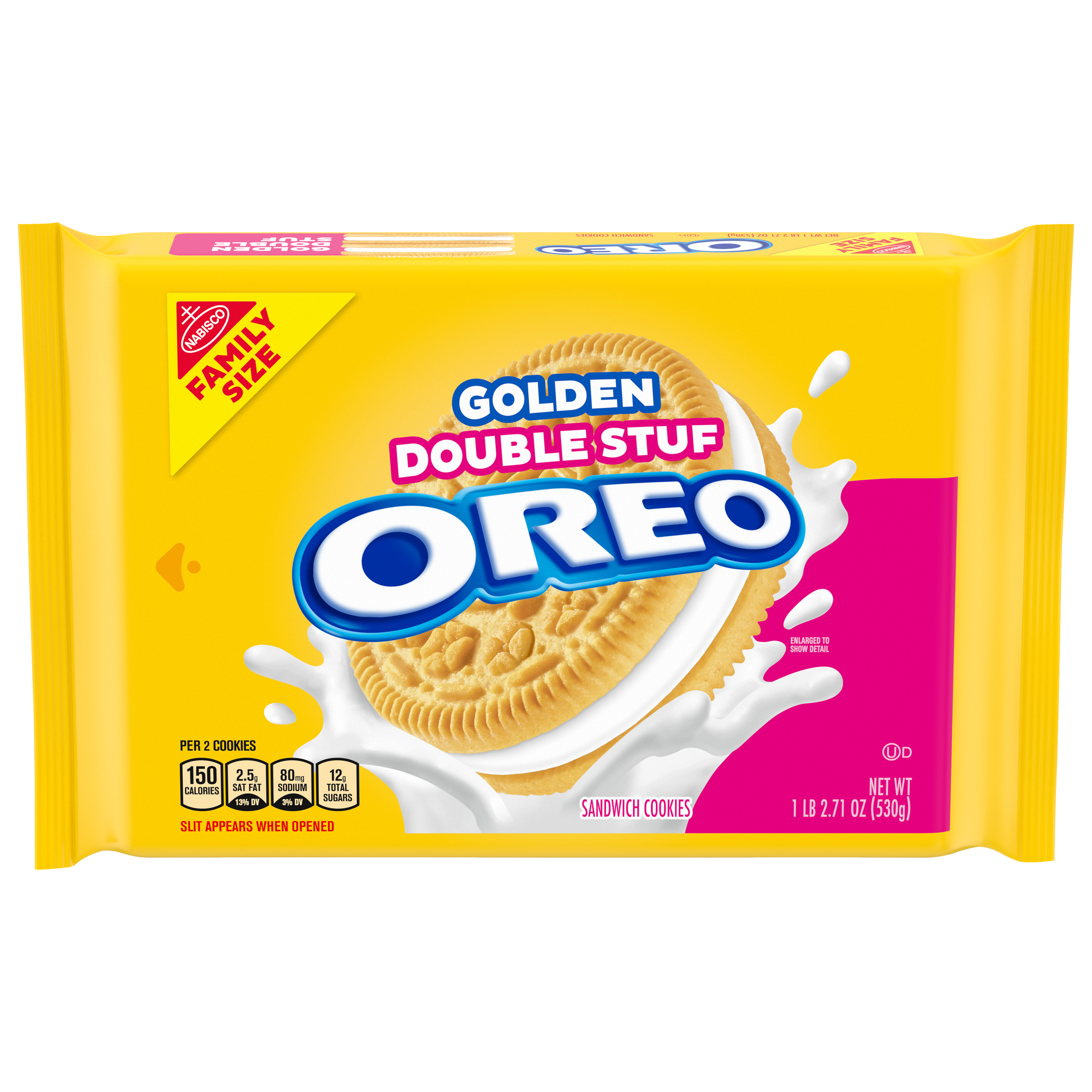 OREO Double Stuf Golden Sandwich Cookies, Family Size, 18.71 oz-thumbnail-0