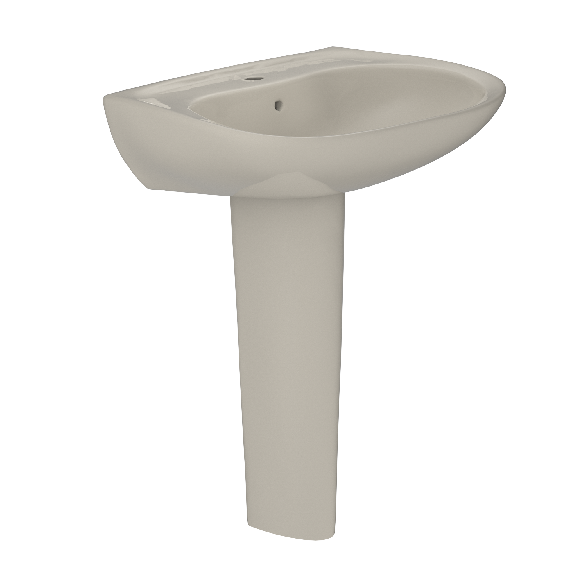 TOTO Prominence Oval Basin Pedestal Bathroom Sink with CeFiONtect for Single Hole Faucets, Bone, Vitreous China, LPT242G#03