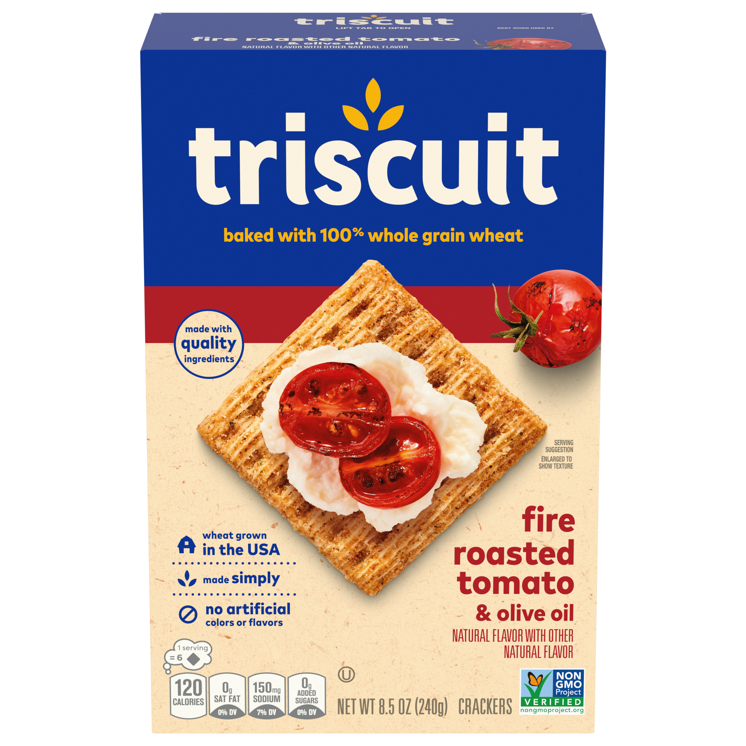 Triscuit Fire Roasted Tomato & Olive Oil Whole Grain Wheat Crackers, 8.5 Oz-1