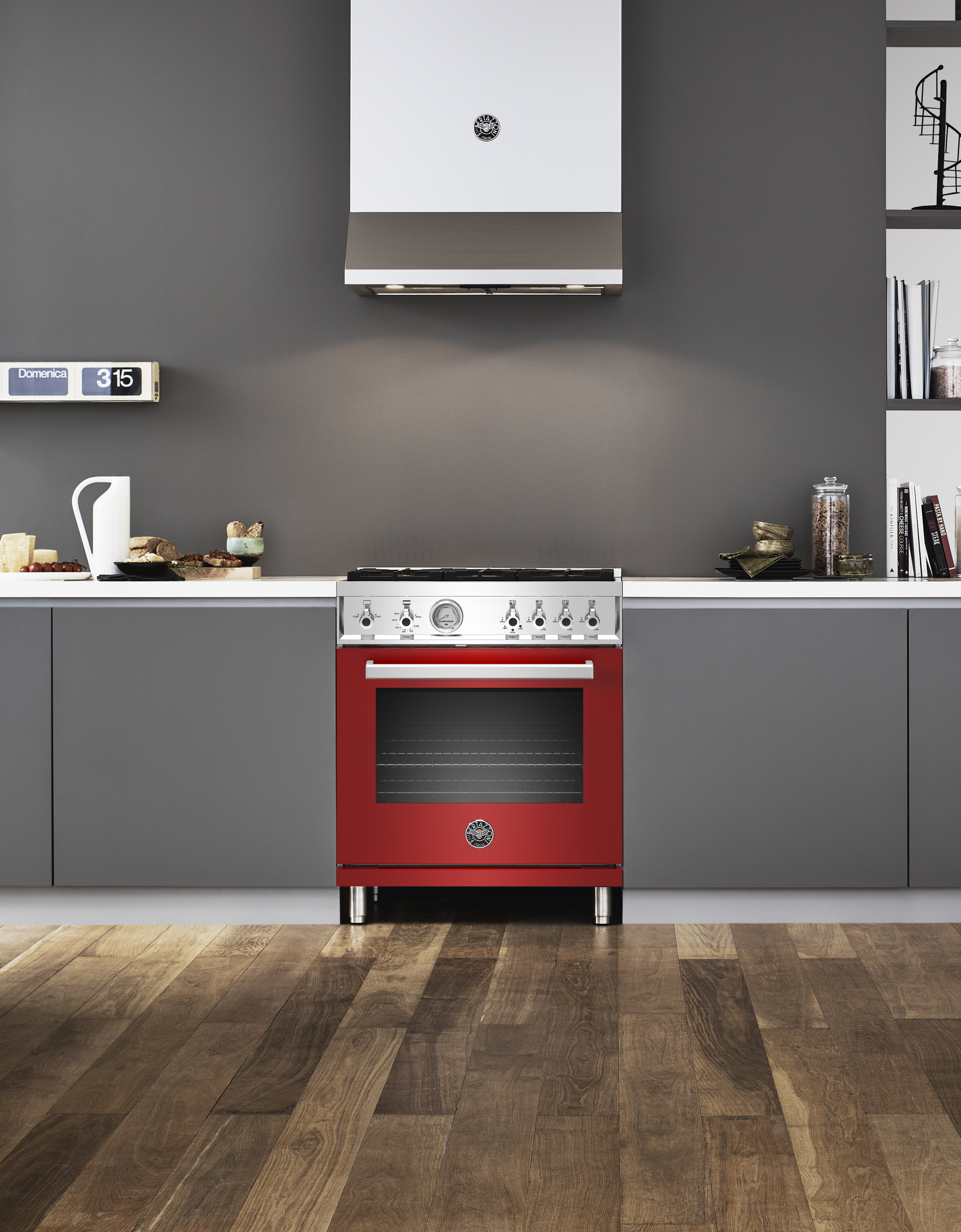 Bertazzoni 30" Professional Series range - Gas oven - 4 brass burners