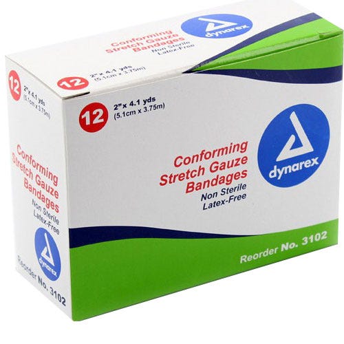 Conforming Stretch Gauze Bandage, Non-Sterile, 3" x 4.1yds - 12/Box