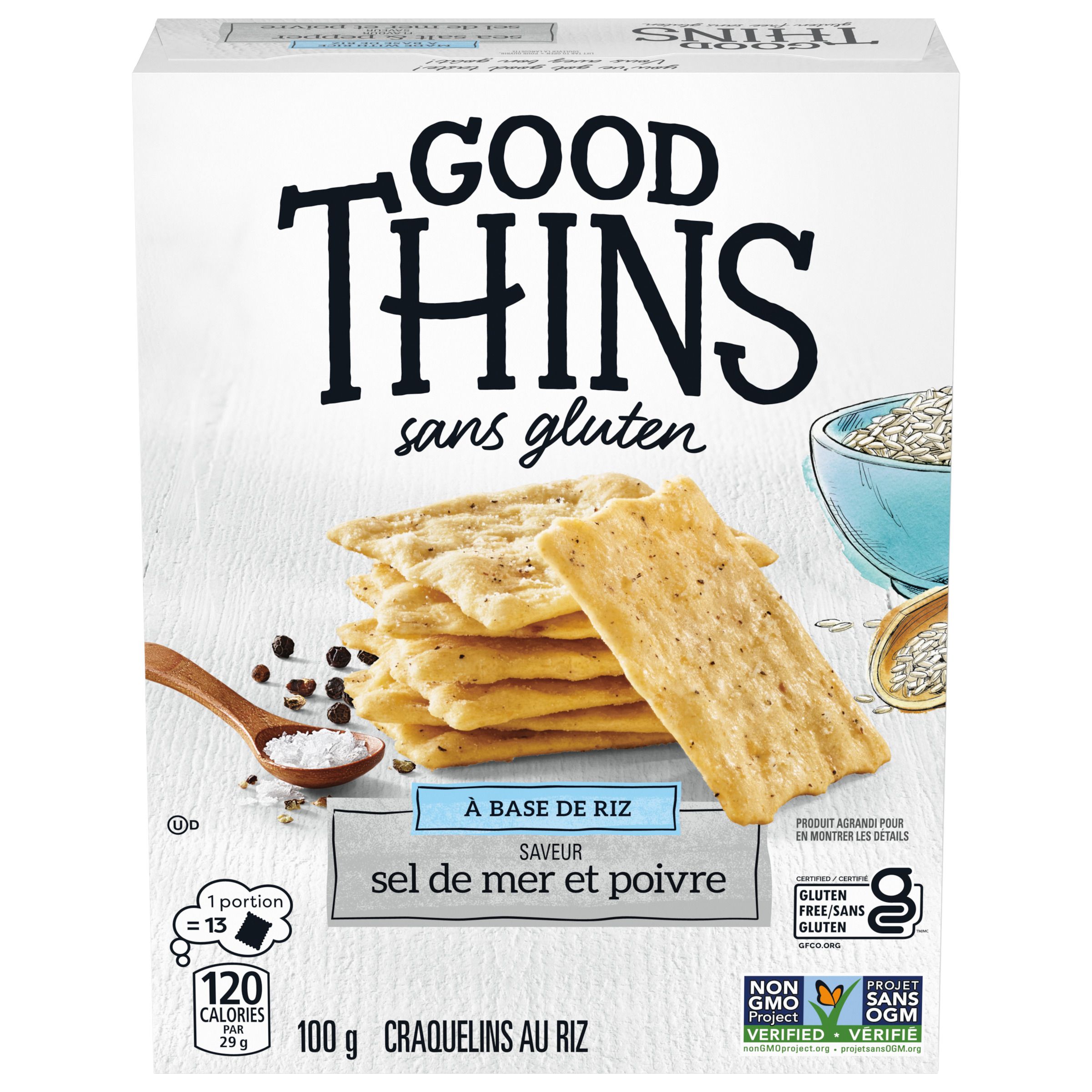 Craquelins GOOD THINS Riz, sel et poivre 100 g-0