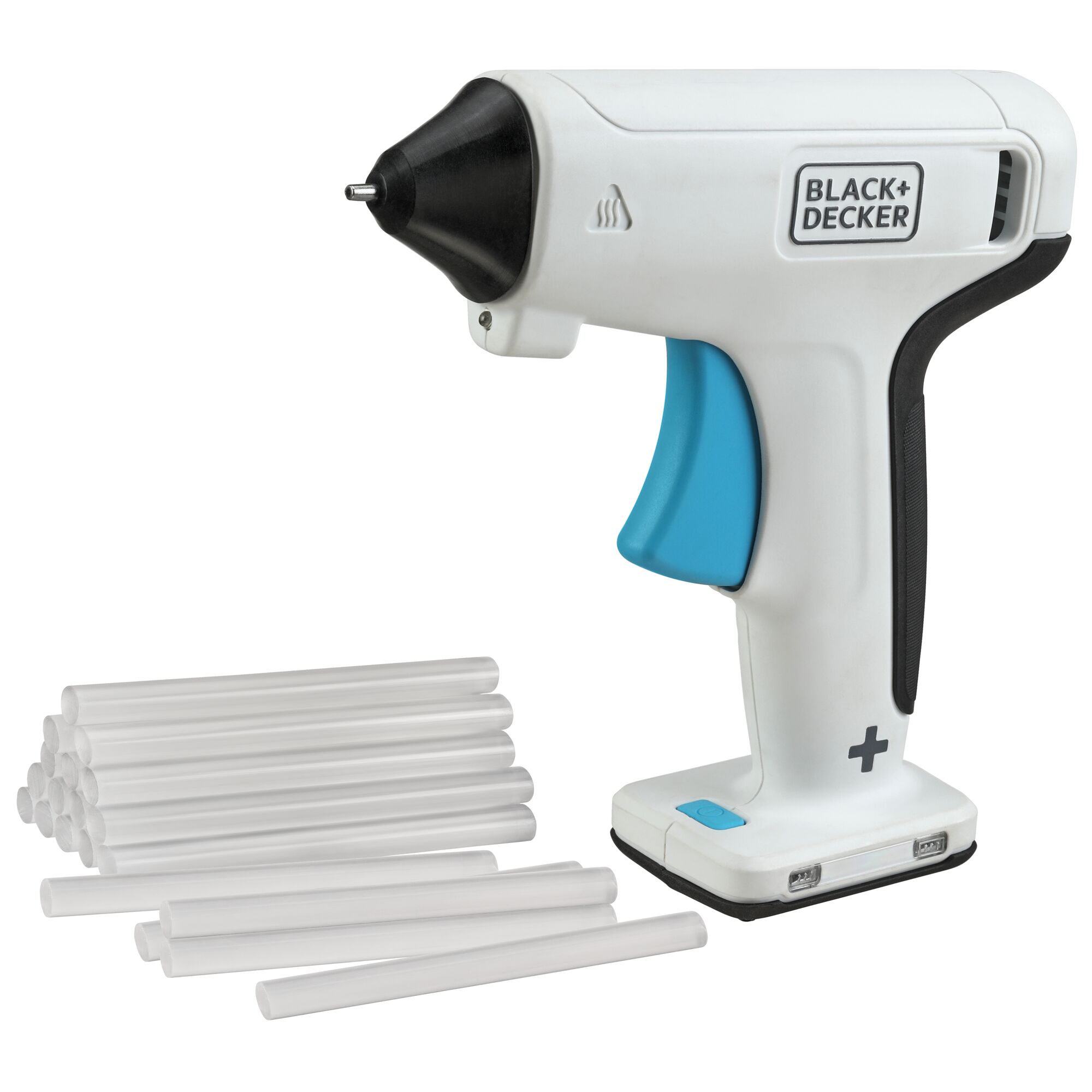 BLACK+DECKER cordless glue gun with the 20 mini glue sticks that are included with purchase