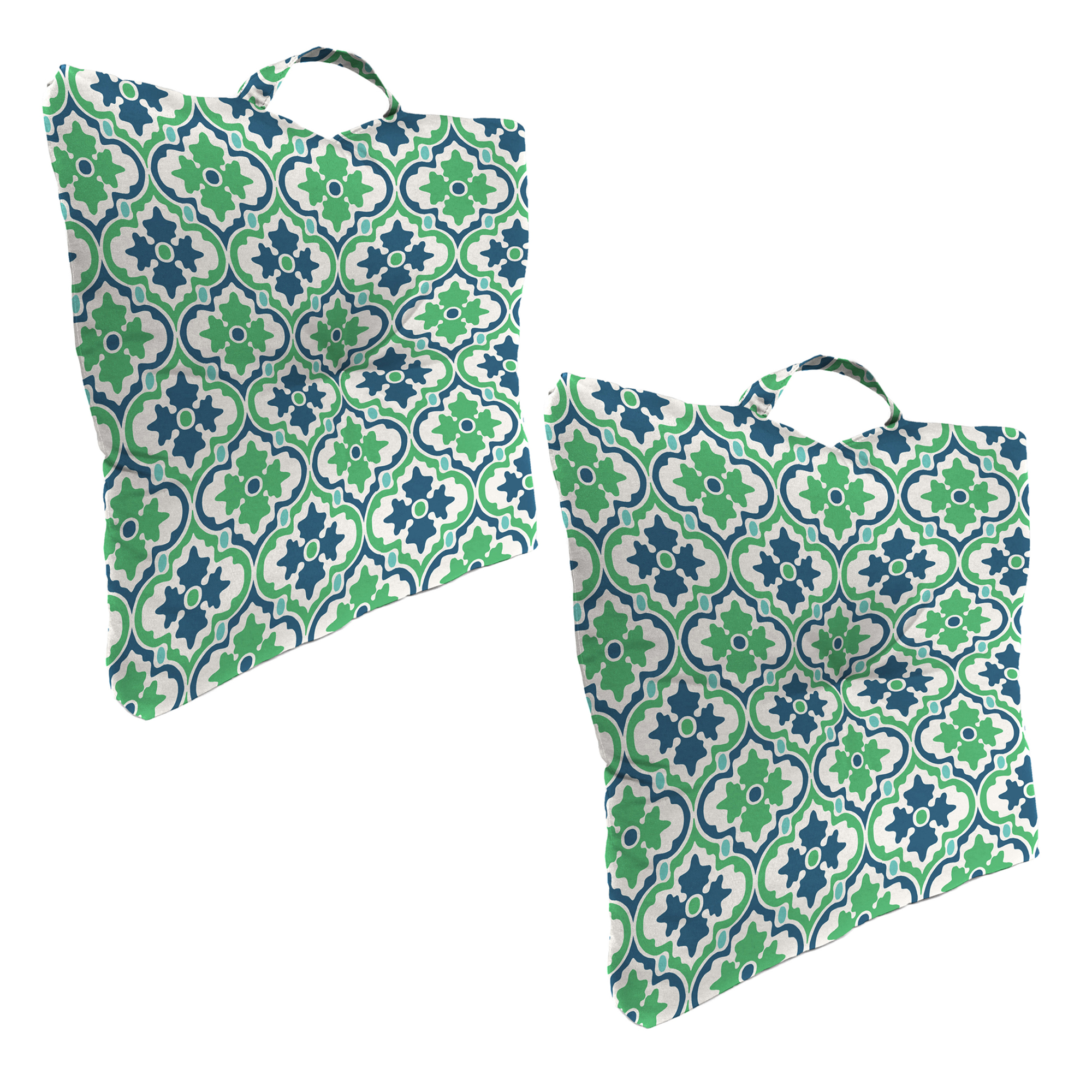 20" x 20" Tufted Outdoor Floor Cushion with Handle (Set of 2) - Foto 7 di 10