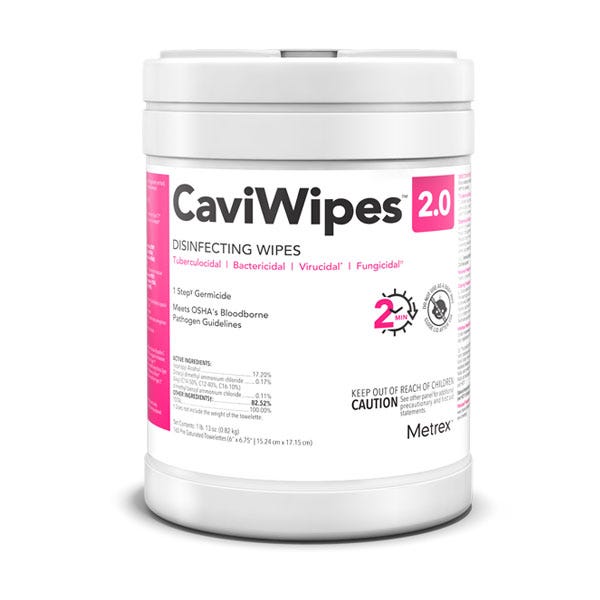 Caviwipe 2.0 Germicidal Wipe 6"x 6.75",  160/Container