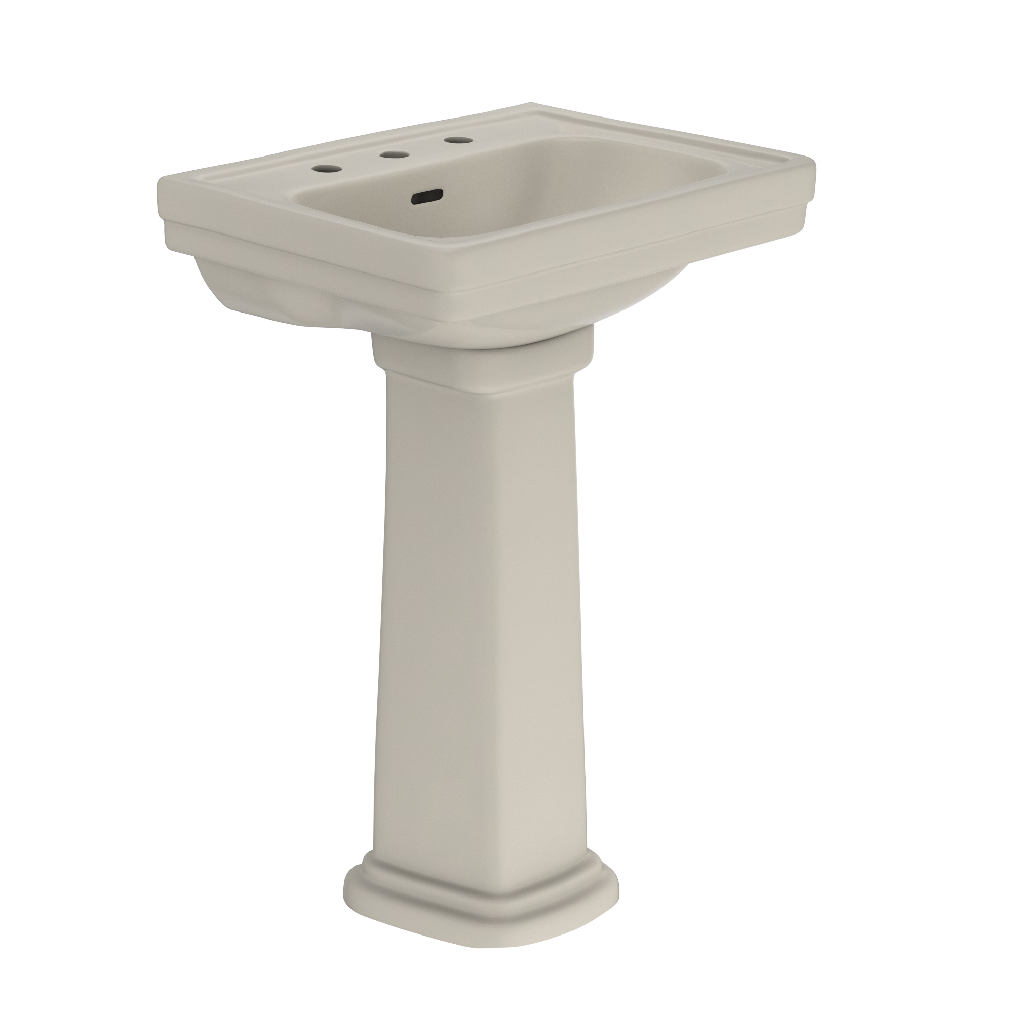 TOTO Promenade 24" x 19-1/4" Rectangular Pedestal Bathroom Sink for 8 inch Center Faucets, Bone, Vitreous China, LPT532.8N#03