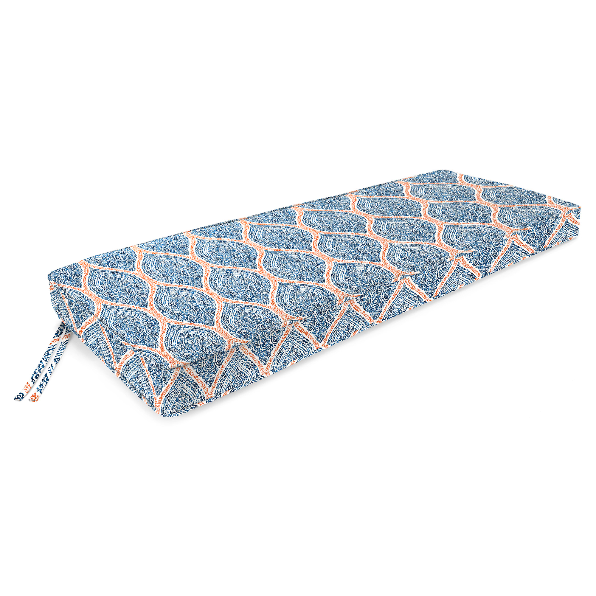 New Outdoor Settee Swing Bench Cushion with Ties and Welt 47" x 17", UV Treated - Picture 8 of 16