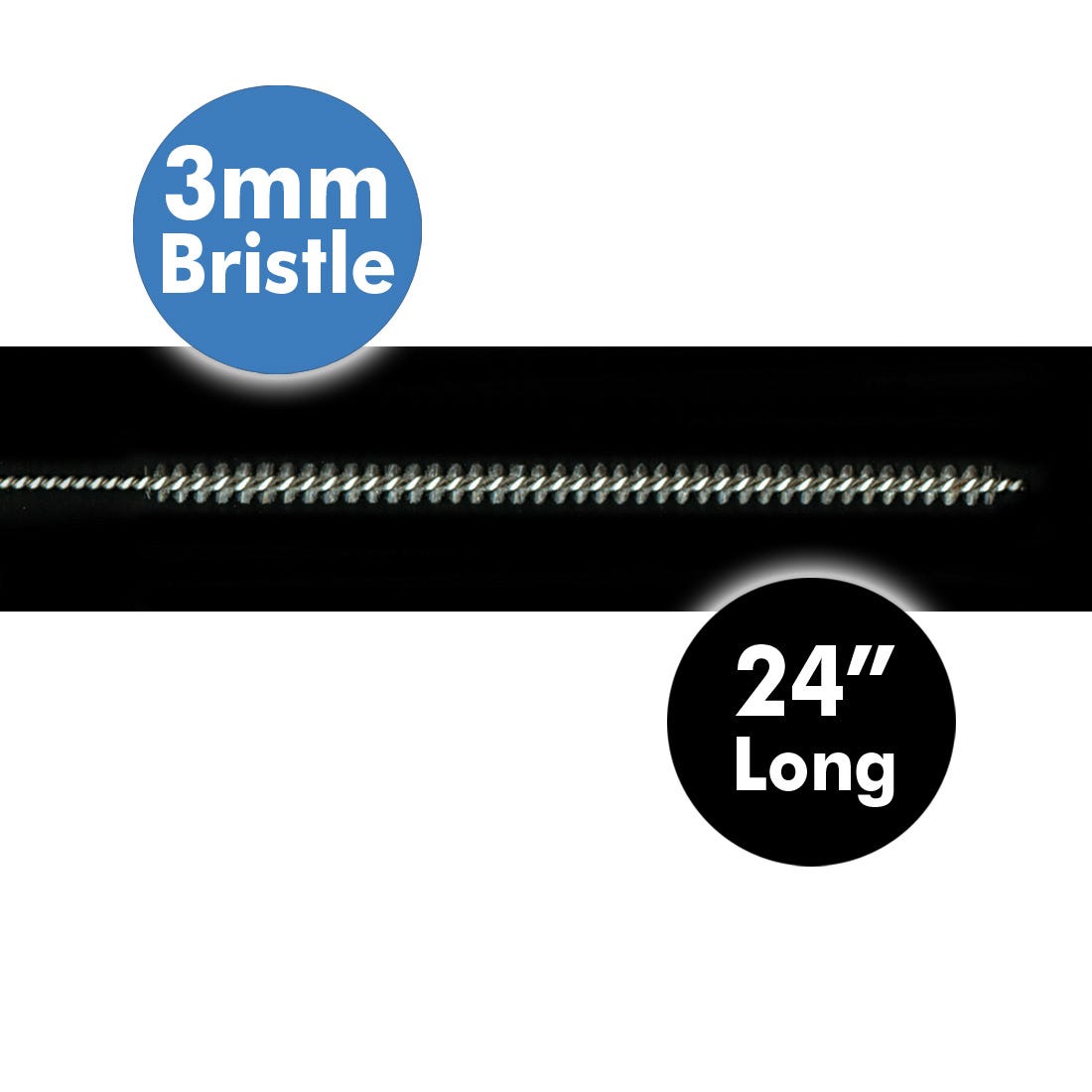 ACE Autoclavable Cleaning Brushes, small, 3mm bristle diameter, 24" long -12/Pkg