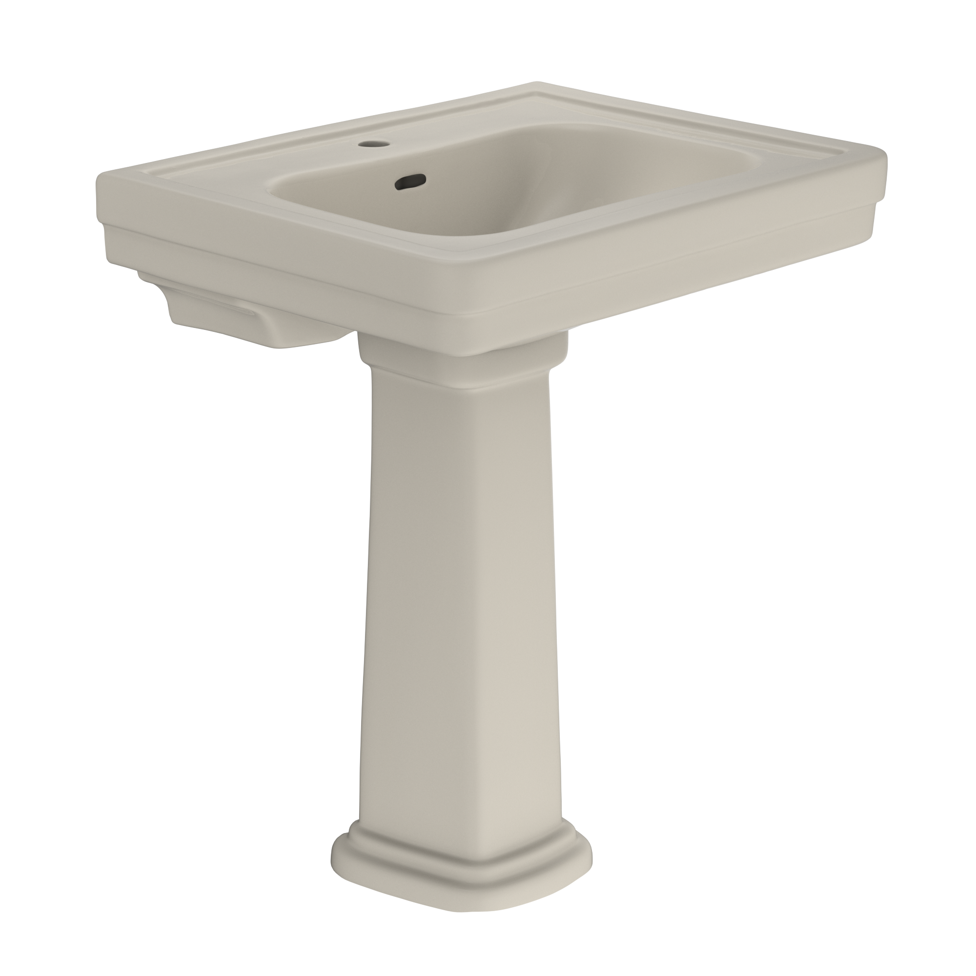 TOTO Promenade 27-1/2" x 22-1/4" Rectangular Pedestal Bathroom Sink for Single Hole Faucets, Bone, Vitreous China, LPT530N#03