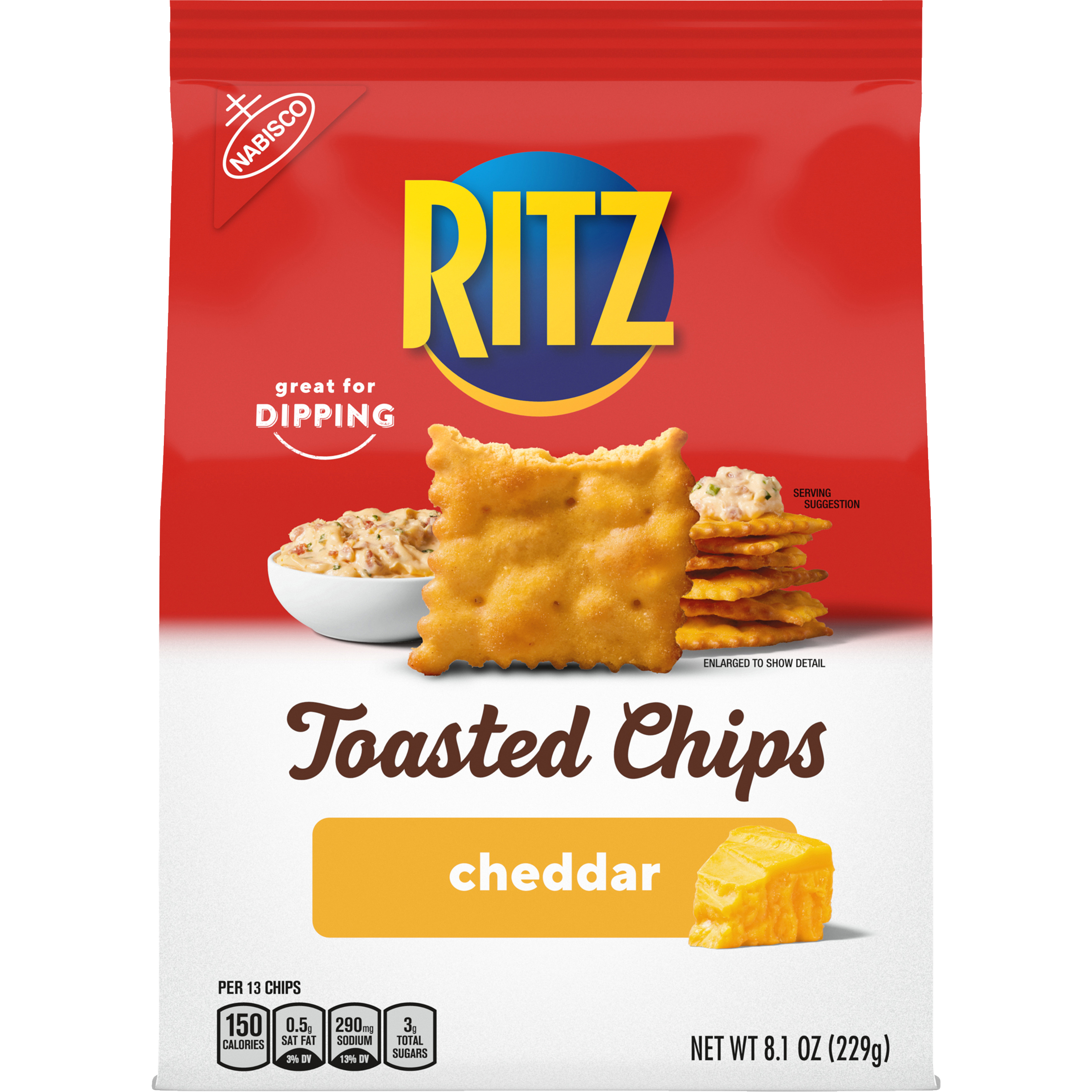 RITZ Toasted Chips Cheddar Crackers, 8.1 oz-1