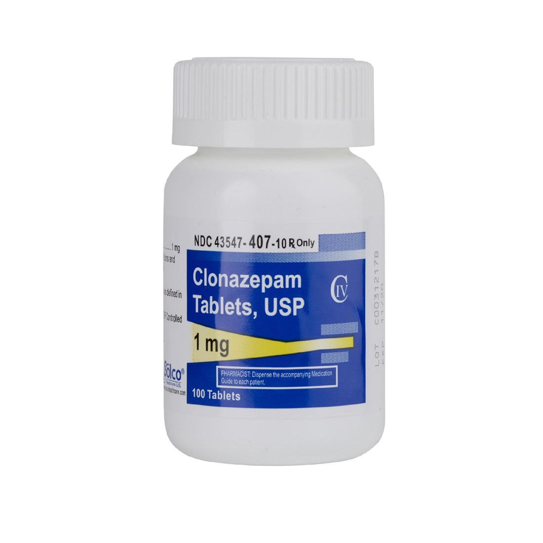Clonazepam 1mg Tablets - 100/Bottle