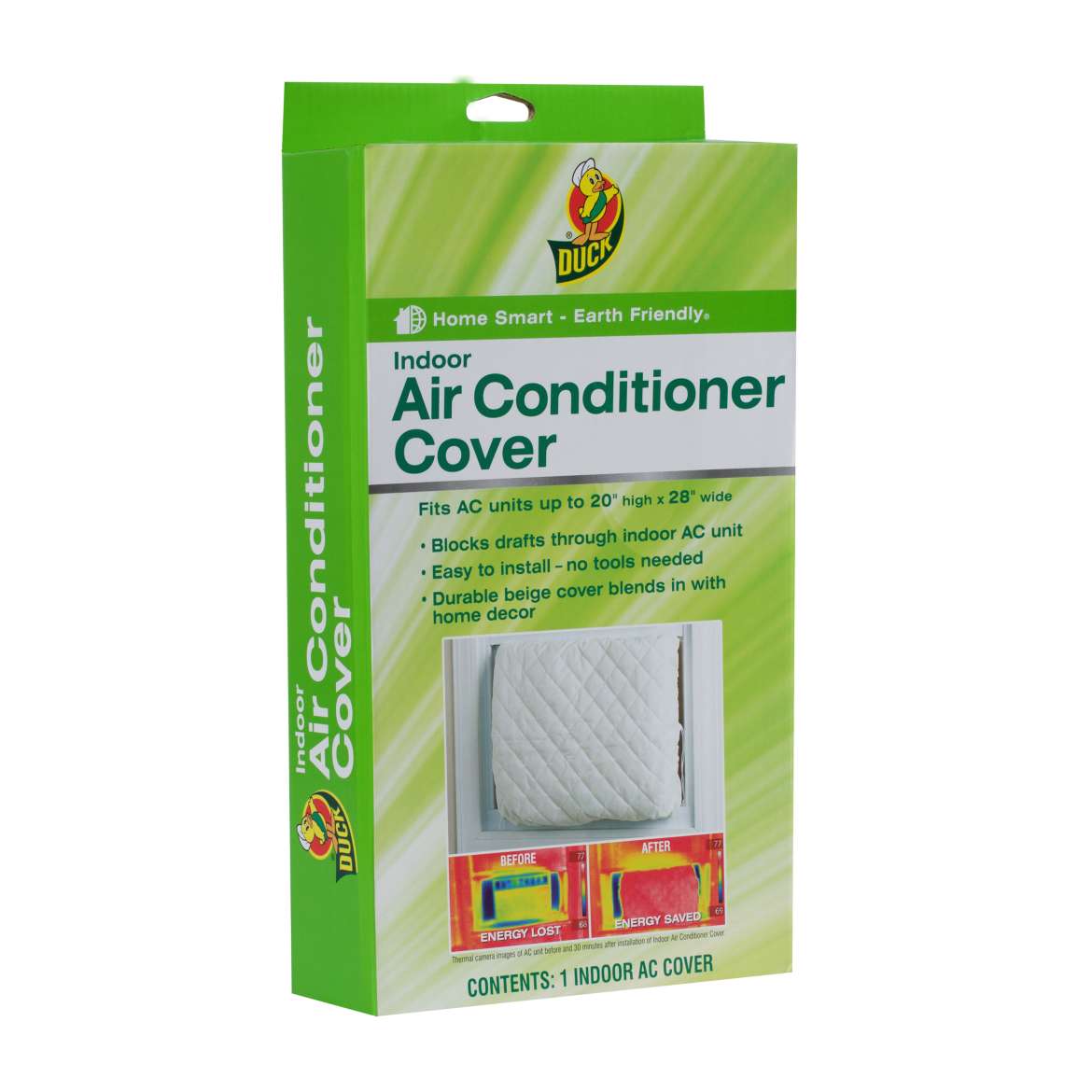 Indoor Air Conditioner Cover, White, 20" x 28" | Duck Brand