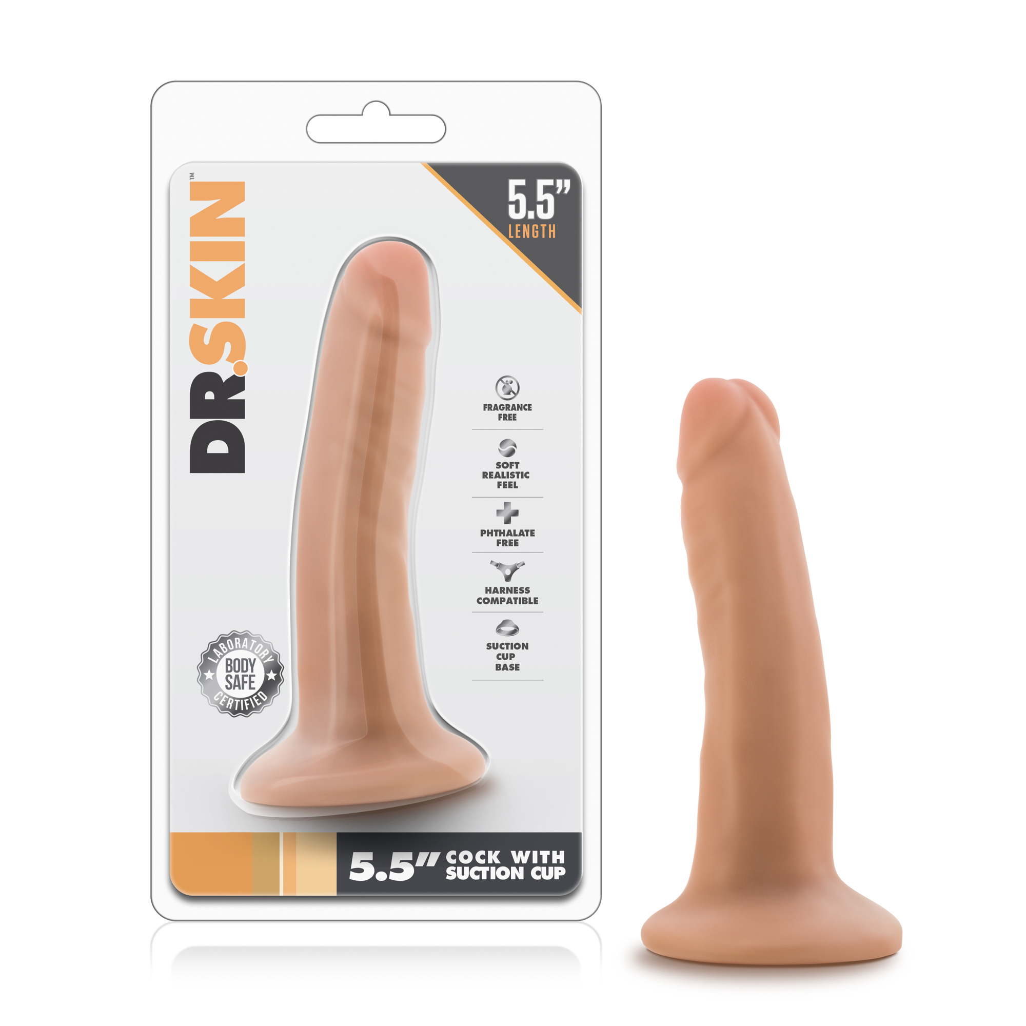 Blush Dr. Skin Realistic Vanilla 5.5-Inch Long Dildo With Suction Cup Base