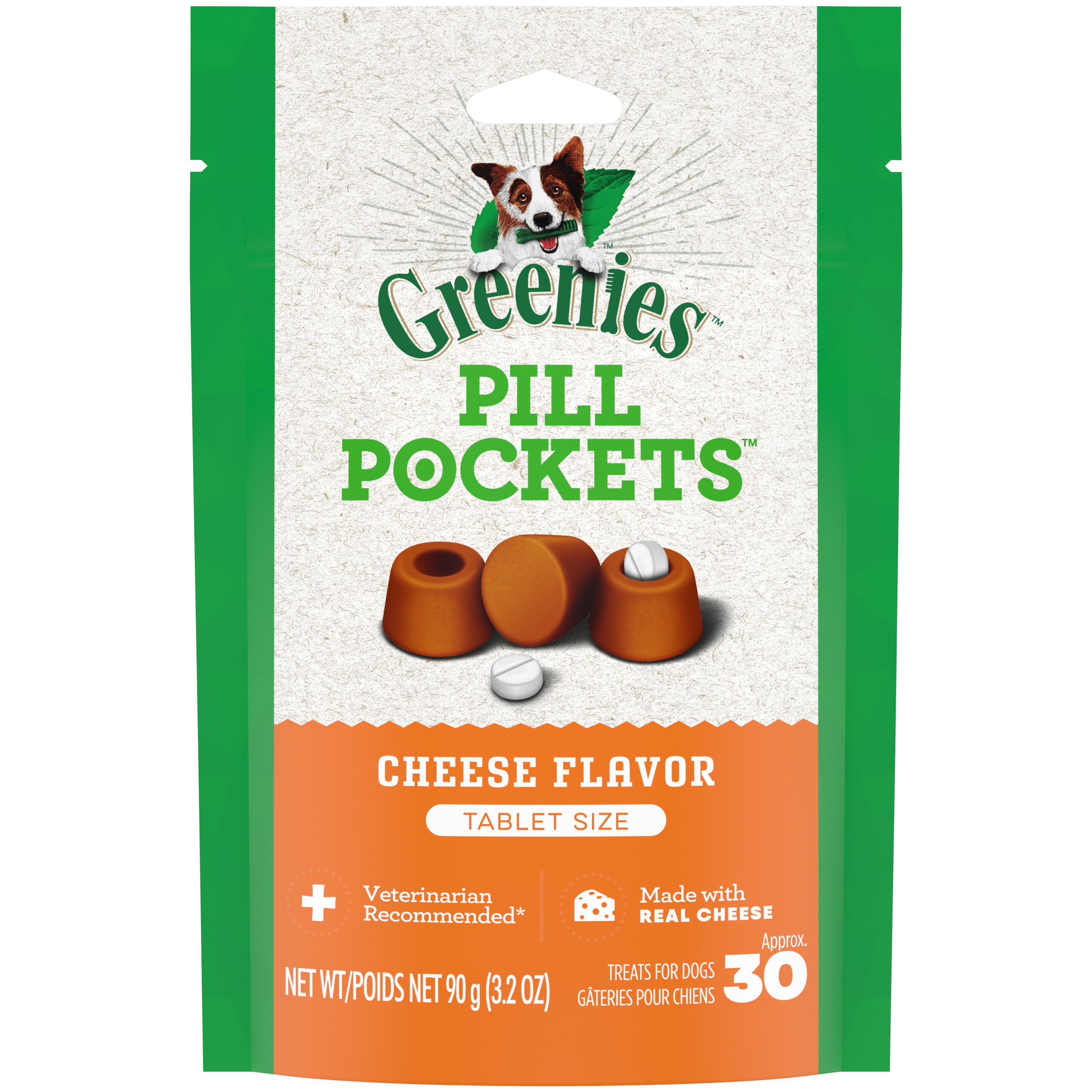 3.2 oz. Greenies Pill Pockets Dog Cheese Tablet (30 Count) - Treats