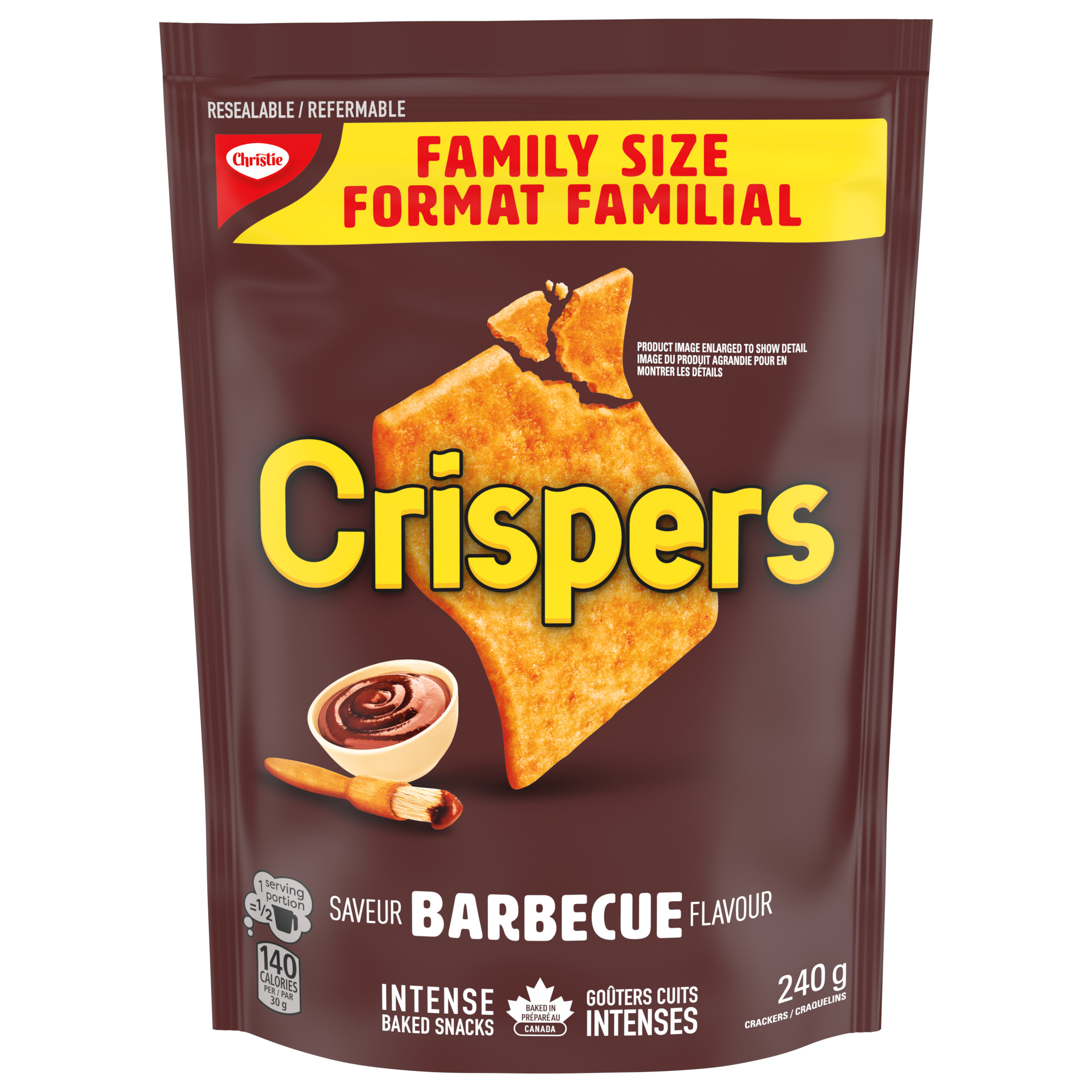 Crispers Barbecue Flavour Family Size Salty Snacks  240G-0