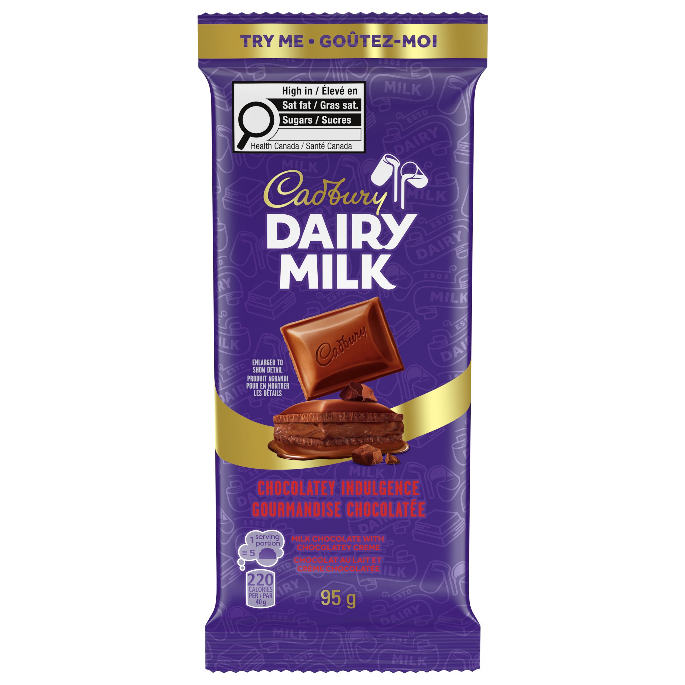 Cadbury Dairy Milk Chocolatey Indulgence Chocolate Bars, 95 G
