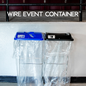 double stream event containers for waste and recycling at a sporting venue