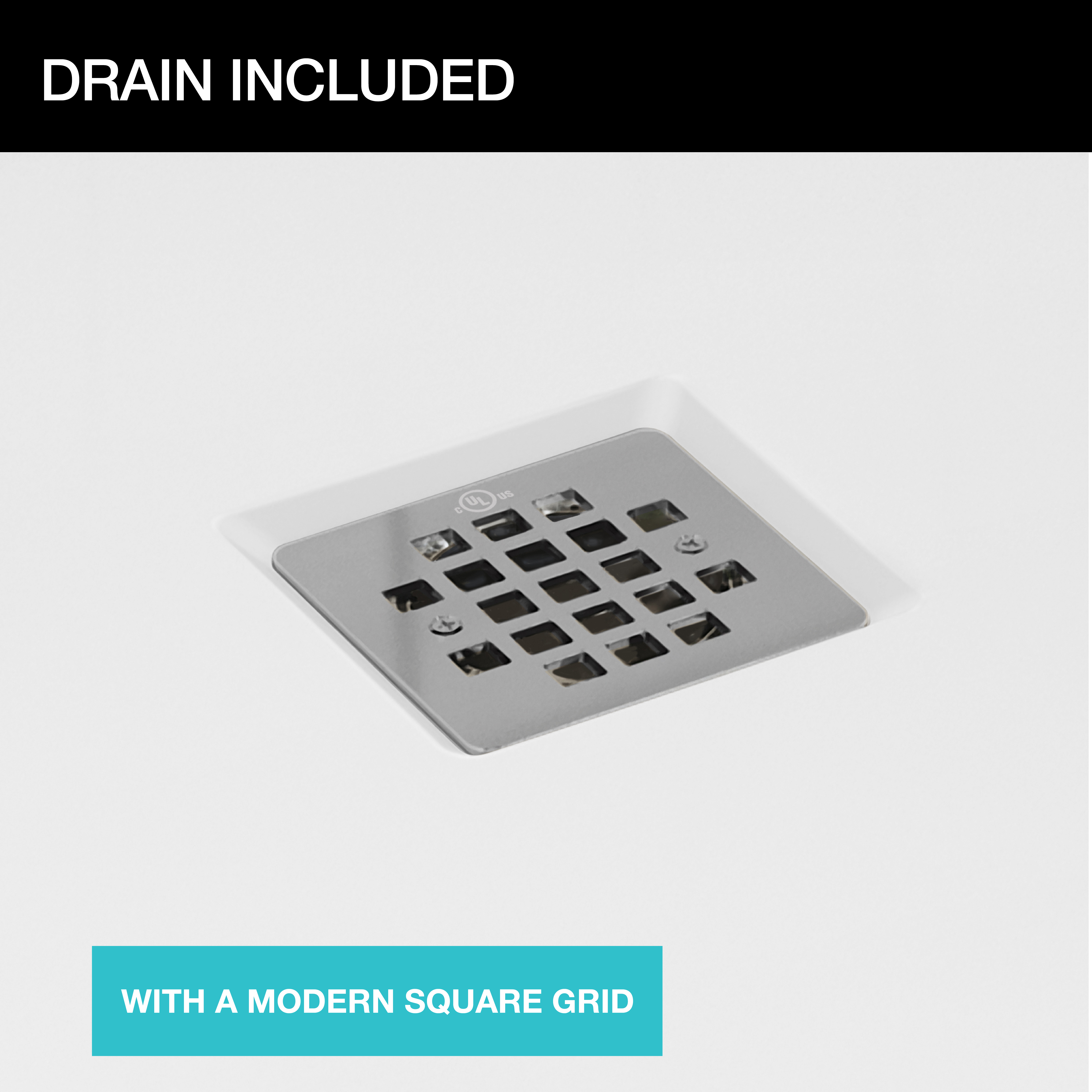 Showercast Porcelain Enamel Alcove Shower Base In Square In Chrome view 9