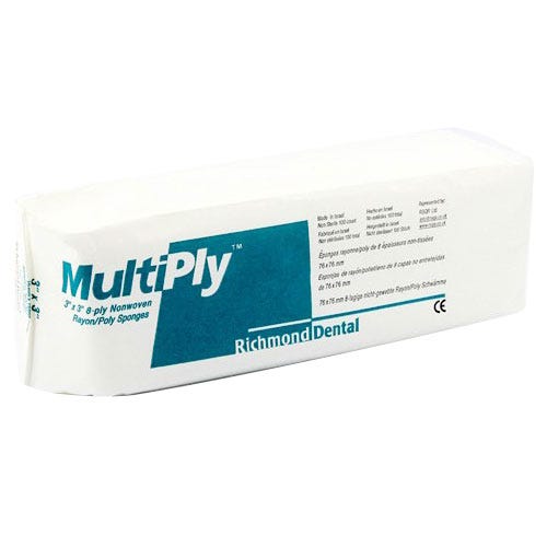 MultiPly™ Non-Woven Rayon/Poly Sponges, 3" x 3", 8-Ply, Non-Sterile, - 25/Case