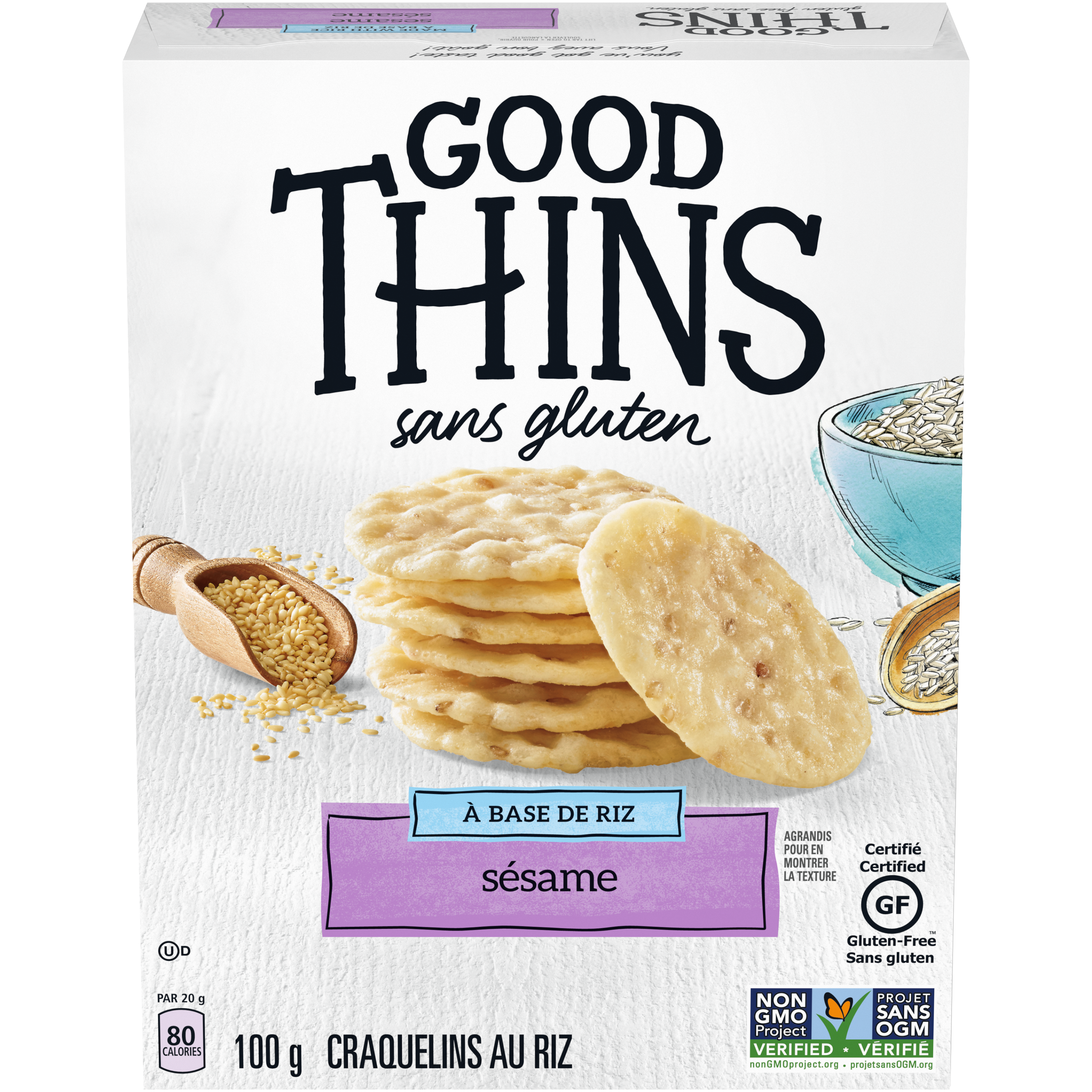 Good Thins Rice Sesame Crackers 100 G-thumbnail-1