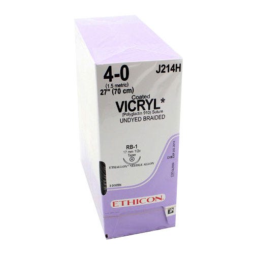 VICRYL® Undyed Braided & Coated Suture, 4-0, RB-1, Taper Point, 27" - 36/Box