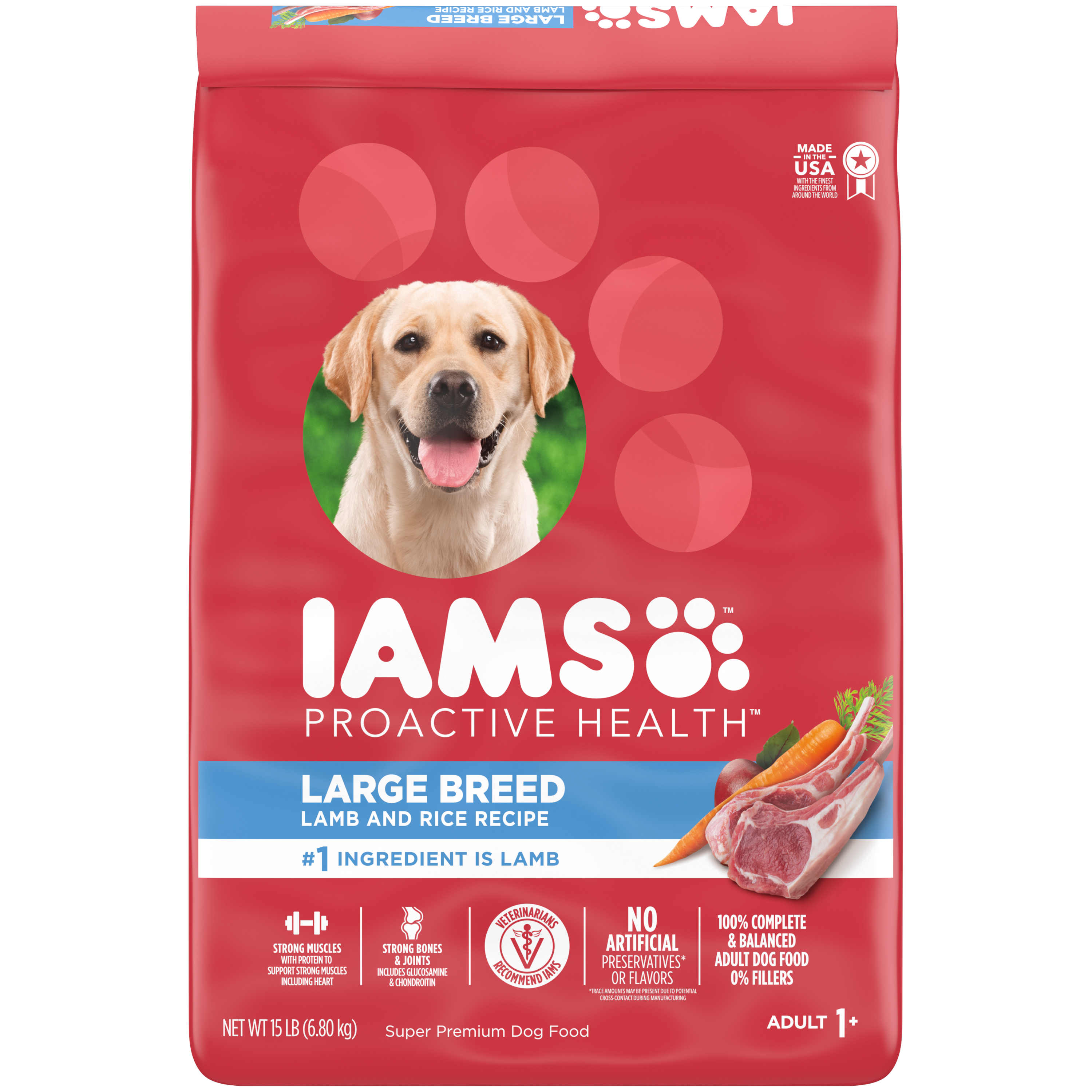 15 Lb Iams Proactive Health Large Breed Lamb & Rice - Health/First Aid
