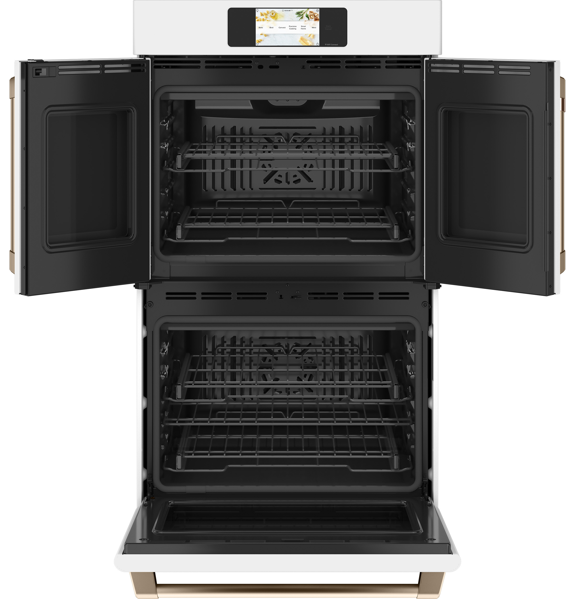 30" Width Dbl Elec French-Dr Slf & Stm Cln Conv (Both) 7" Full-Clr Tch LCD Scrn 4x Roller Rck, Meat Prb Prec Ckg, Hot-Air Fry — Connectable via built-in WiFi — Est Drop Date = JUN-26 view 2