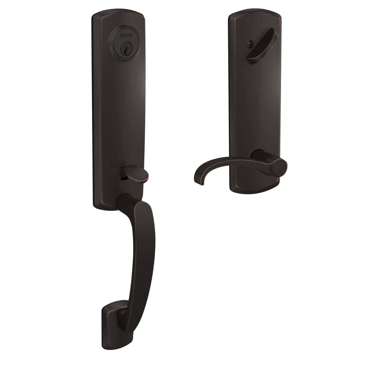 Custom 3/4 Trim Single Cylinder Handleset and Whitney Lever with Greenwich Trim