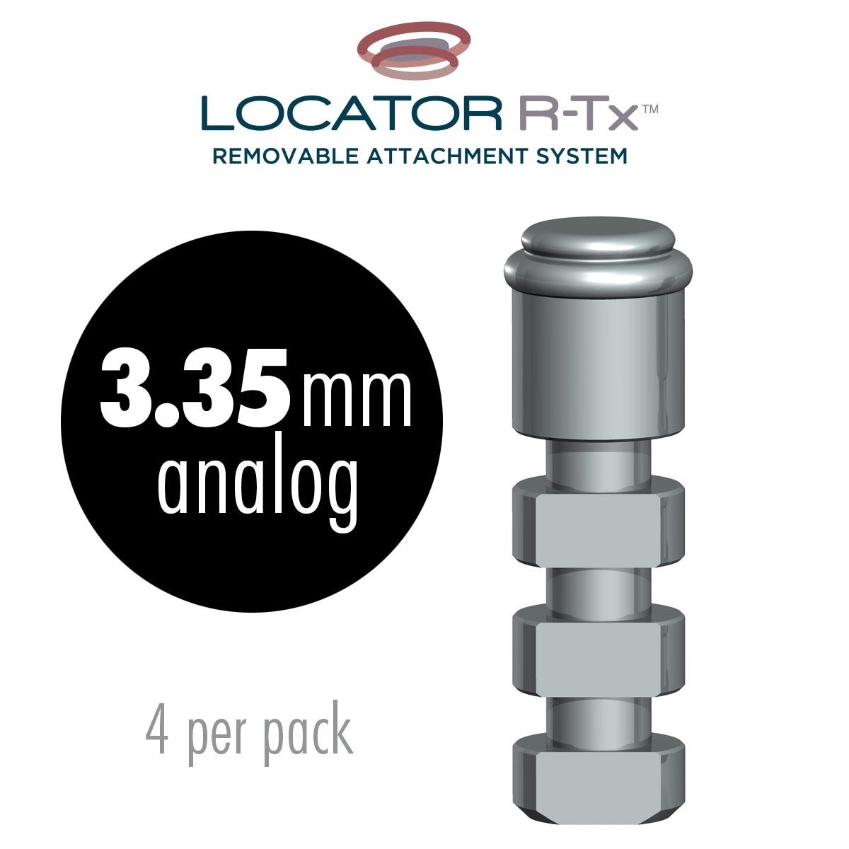 LOCATOR R-Tx, 3.35mm Abutment Analog 4/pg