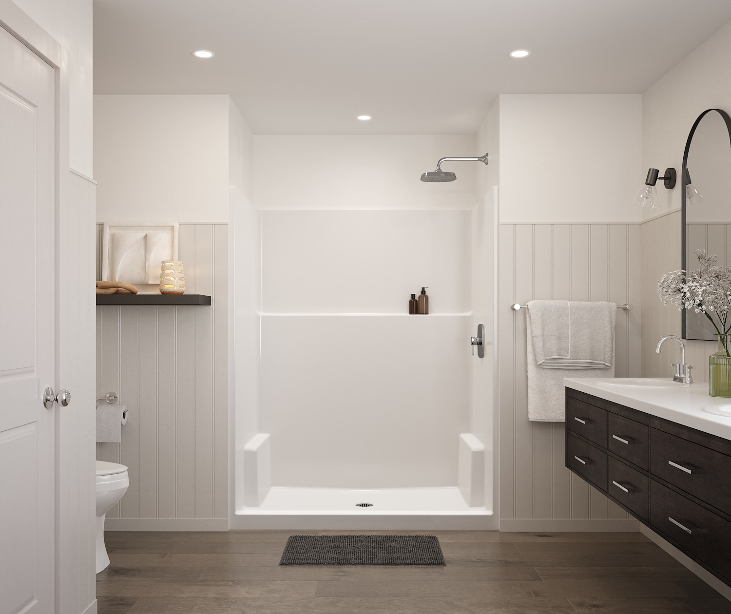 Icon SH6036 AcrylX™ Alcove Center Drain One-Piece Shower in White view 9