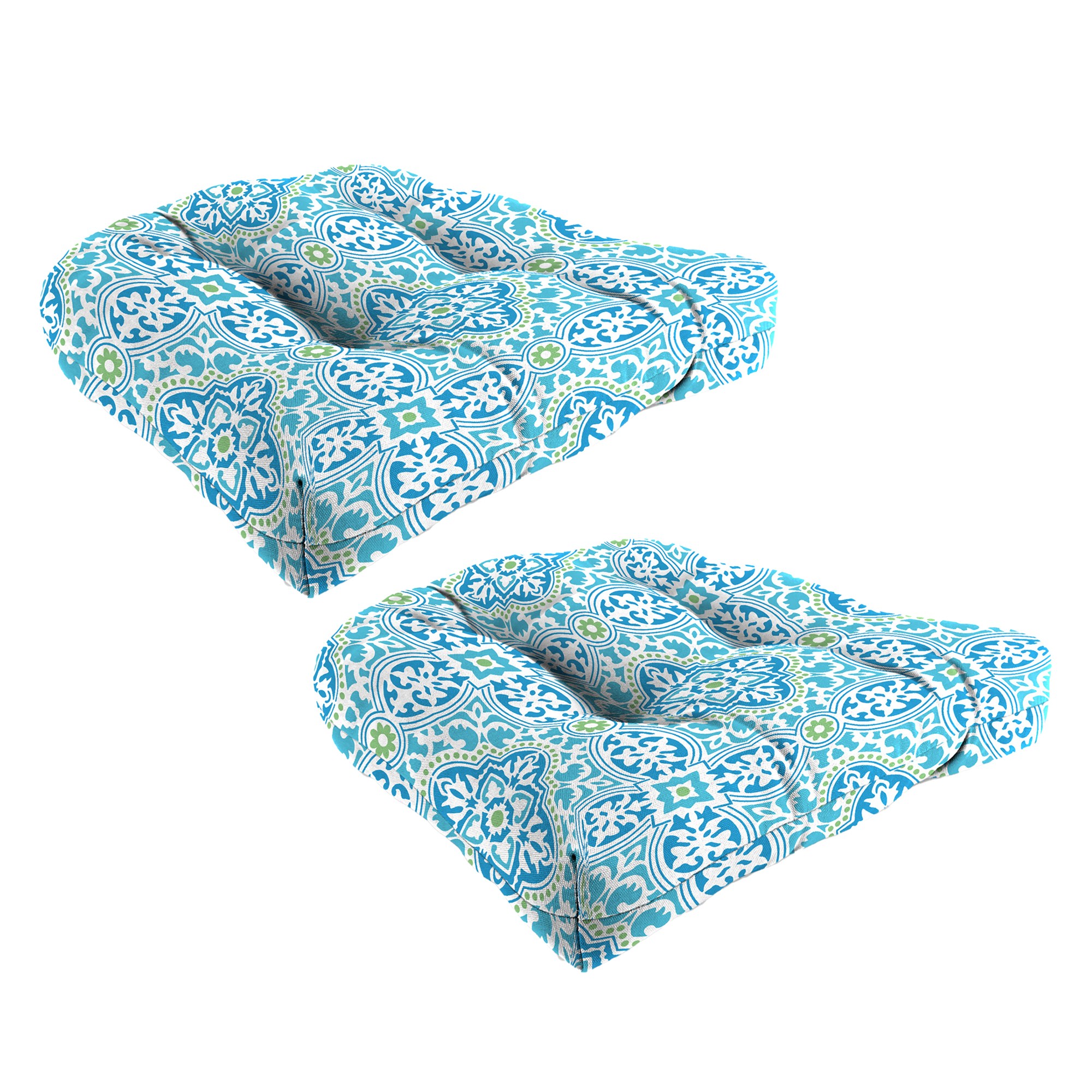 New Tufted Outdoor Patio Wicker Chair Seat Cushions 18", 2-Pack, Fade Resistant - Picture 20 of 23