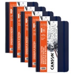 Canson Graduate Sketch & Notes Art Book, Dark Blue, Hard Cover Binding, 92 Sheet, 5.5x8.5 inch, Pack of 5