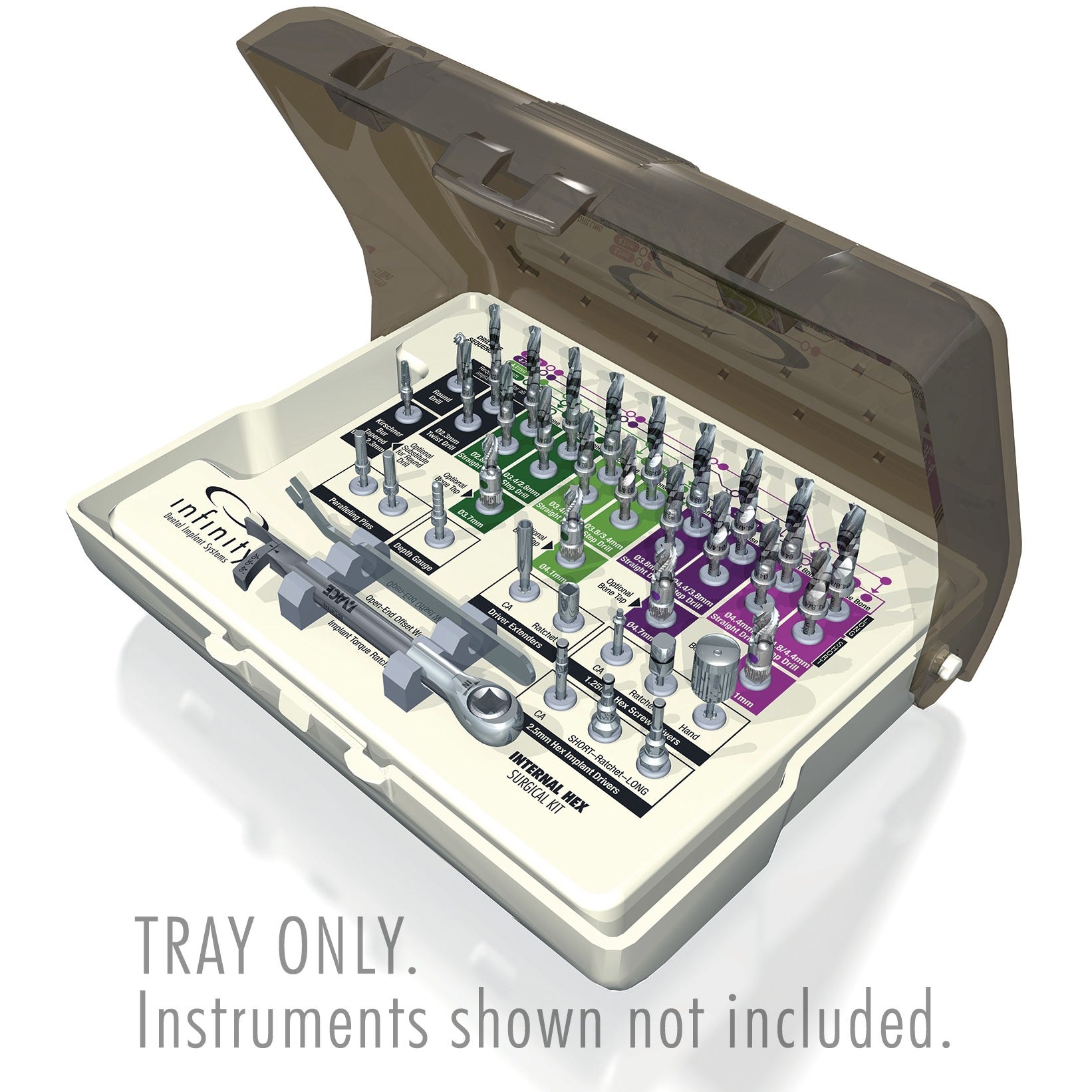TRAY ONLY FOR INFINITY INTERNAL HEX IMPLANT KIT #20992016