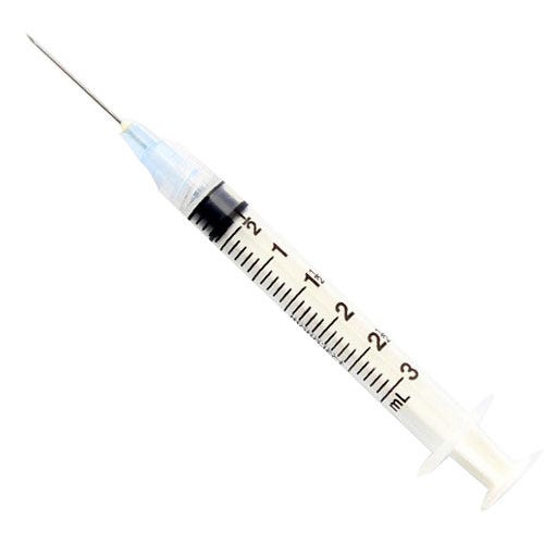 Monoject™ 3 cc Syringe w/22ga x 1" Needle, Soft Pack - 100/Box