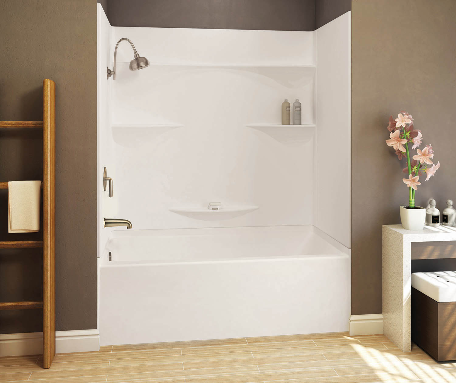 Acrylx Alcove Four Piece Tub Shower In view 2