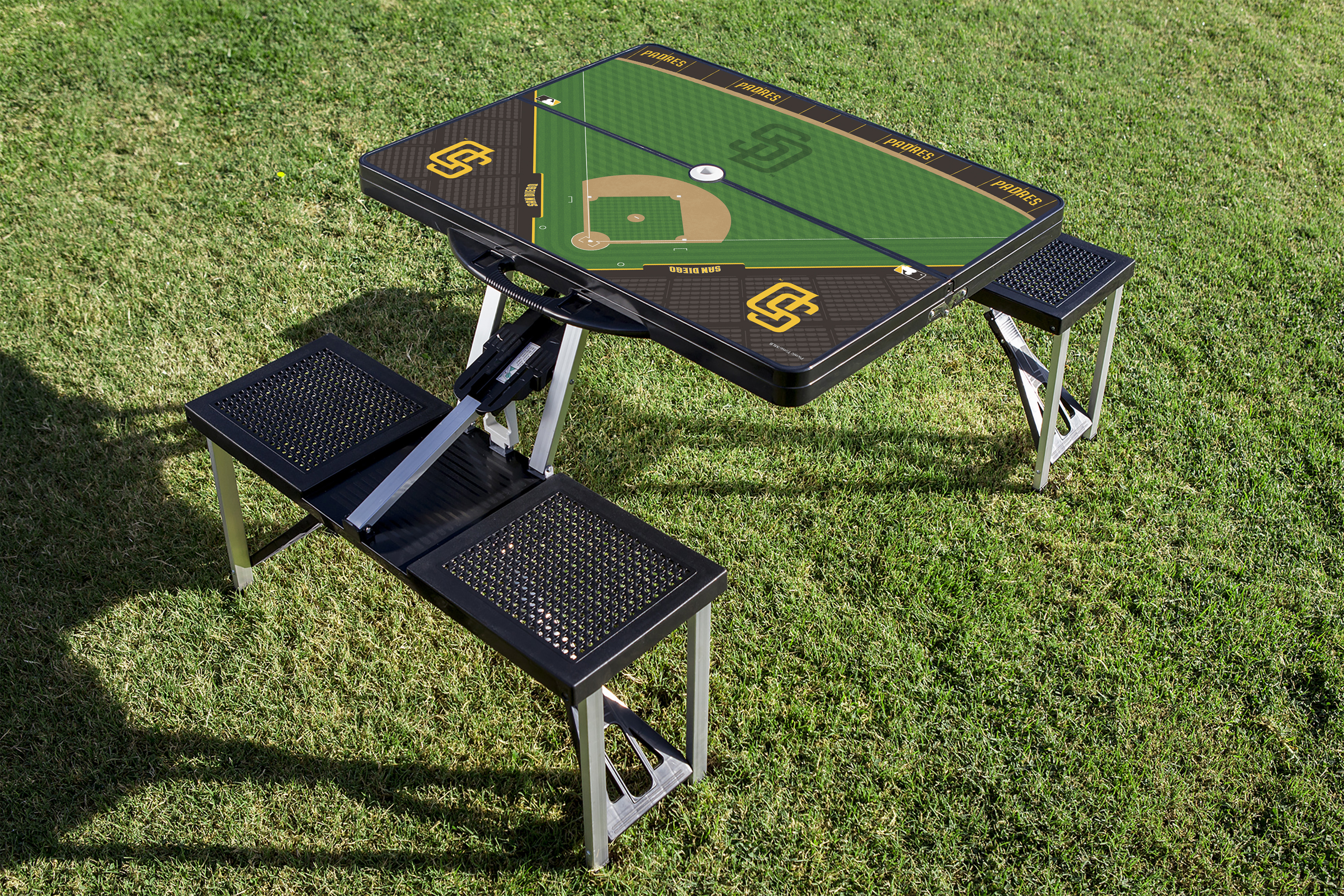 Baseball Diamond - San Diego Padres - Picnic Table Portable Folding Table with Seats