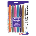 PENTEL ARTS SIGN PEN BRUSH TIP 6 FASH COLORS