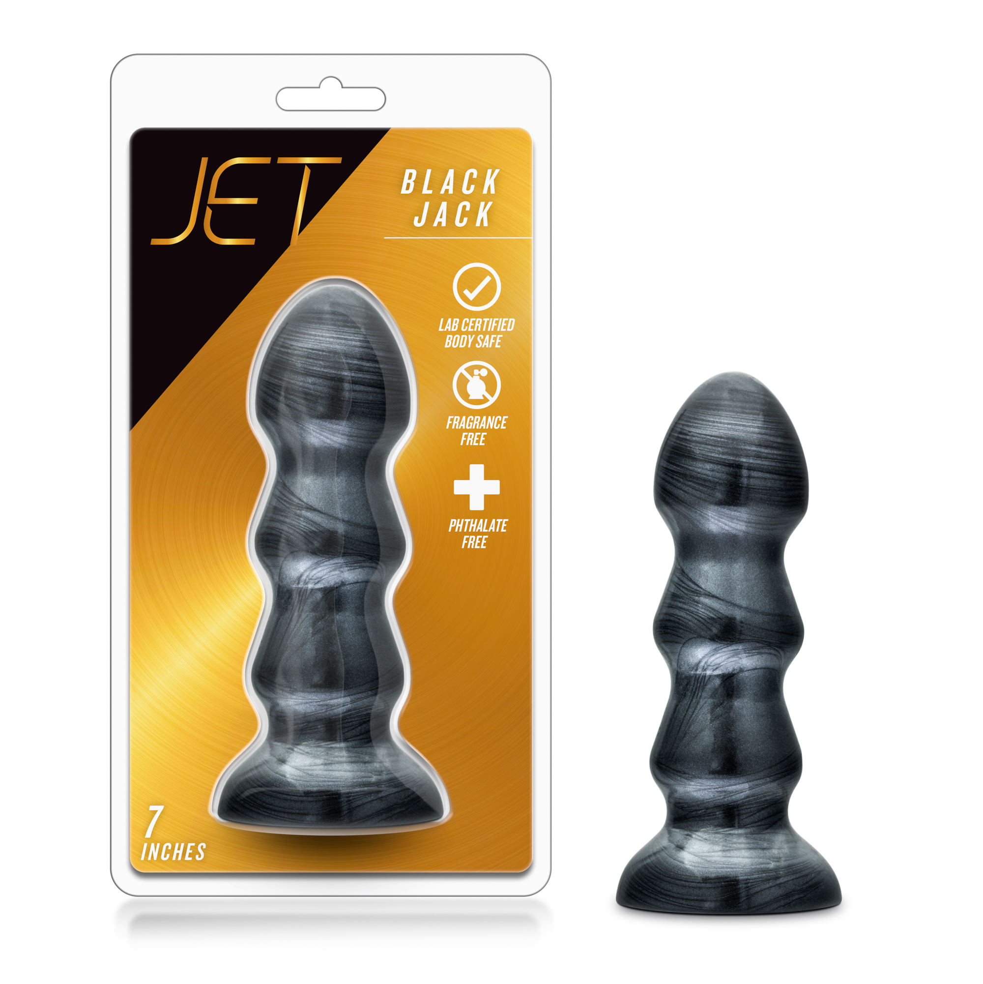 Blush Jet Black Jack Carbon Metallic Black 7-Inch Anal Plug