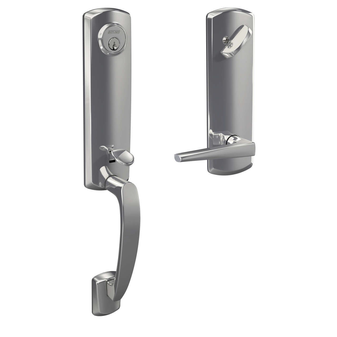 Custom 3/4 Trim Single Cylinder Handleset and Eller Lever with Greenwich Trim