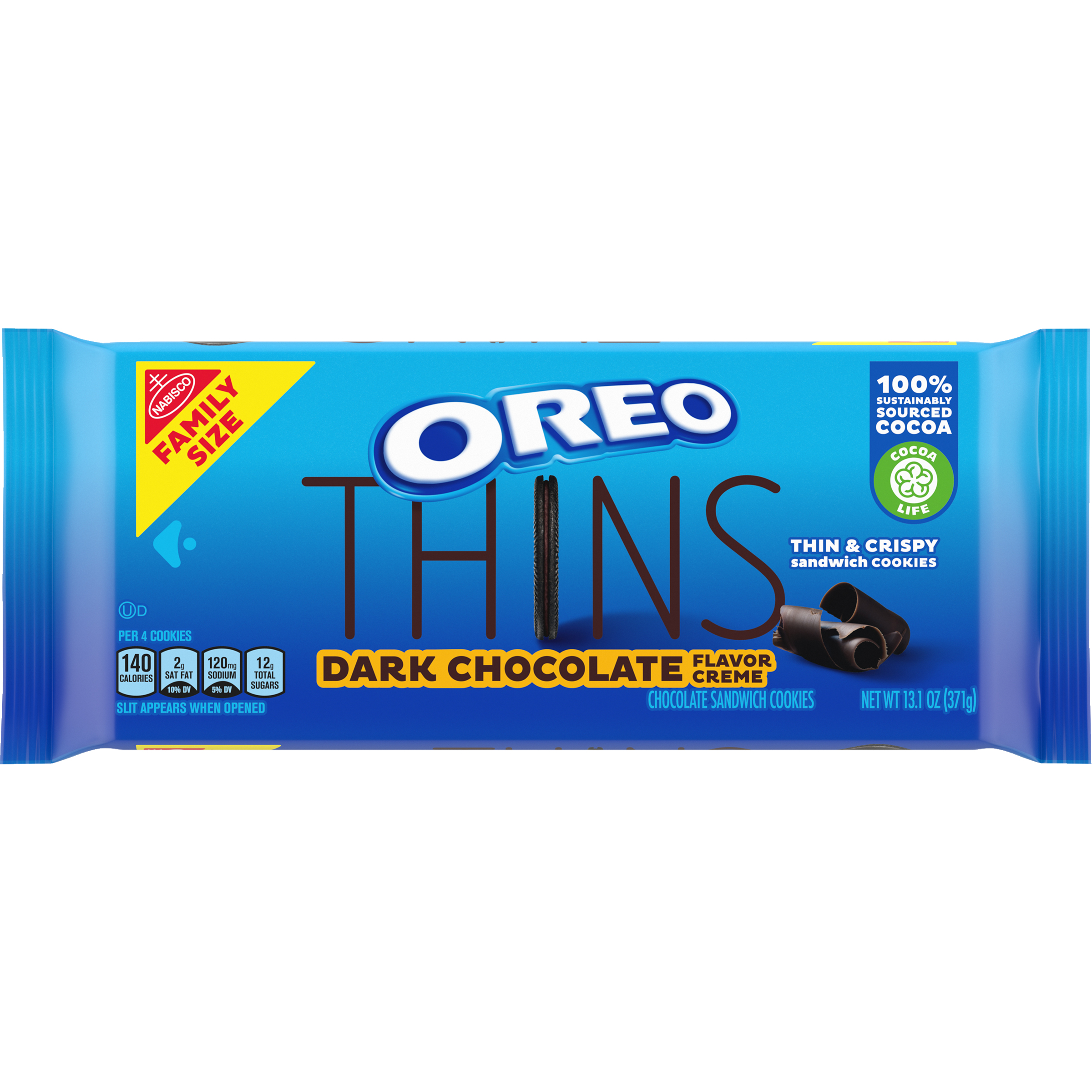 OREO Thins Dark Chocolate Creme Sandwich Cookies, Family Size, 13.1 oz-1